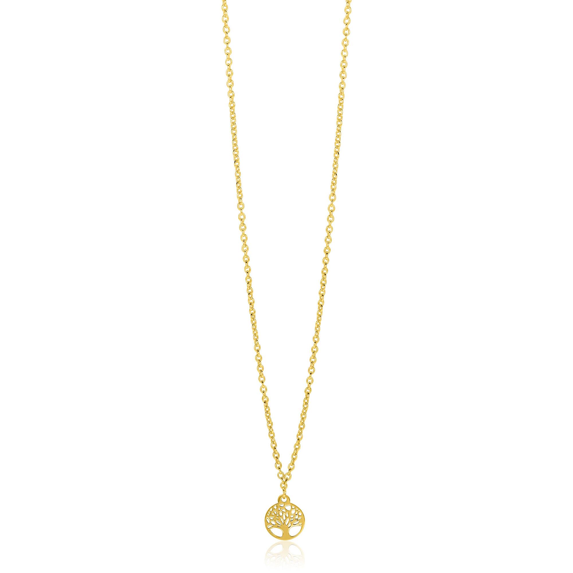 ZINZI zlv. collier gg.verg.met bedel levensboom