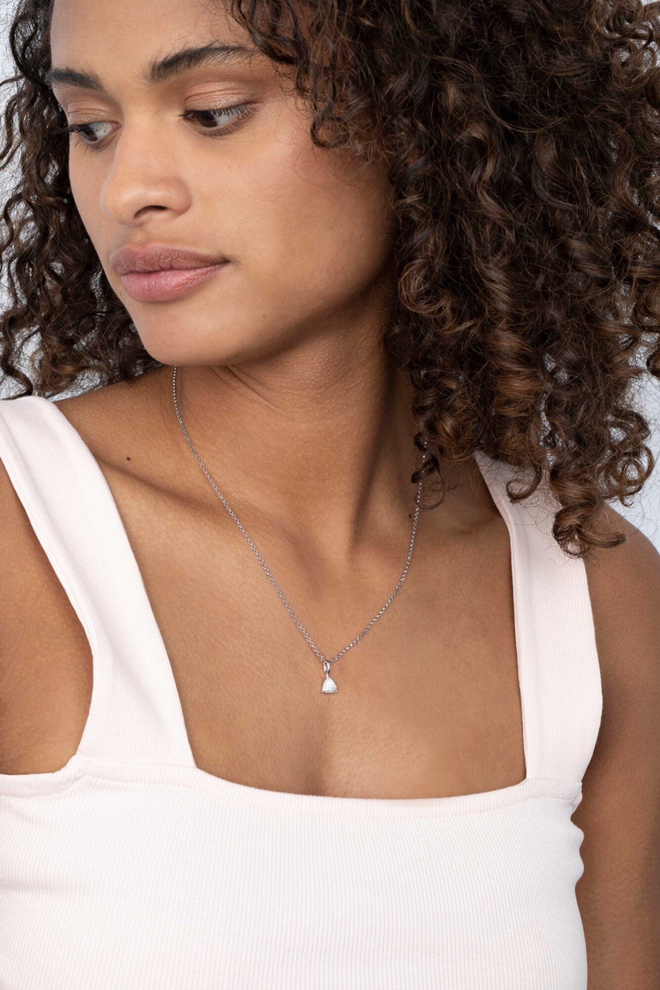 ZINZI silberner Anhänger Dreieck  weiß ZIH2075