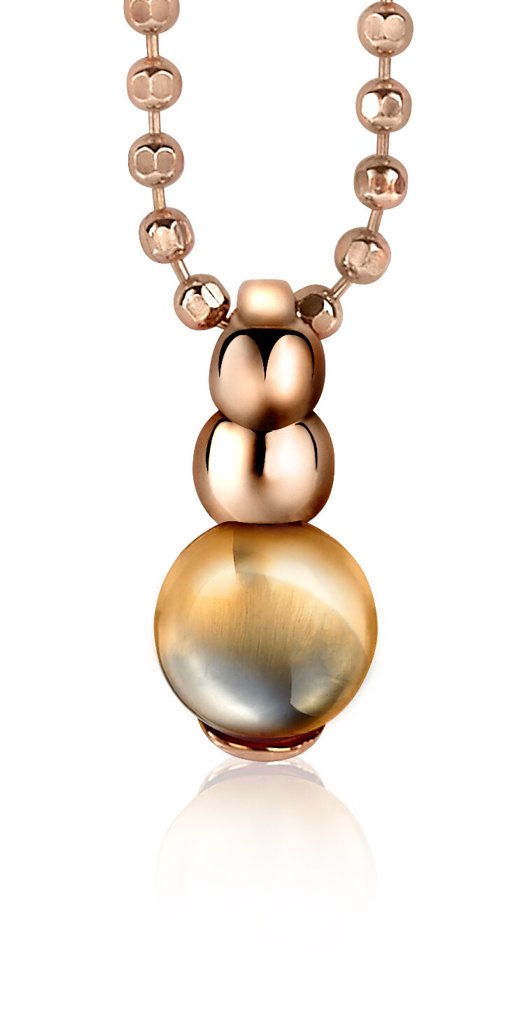 ZINZI silberner runder Anhänger rosé vergoldet champagner ZIH1112C