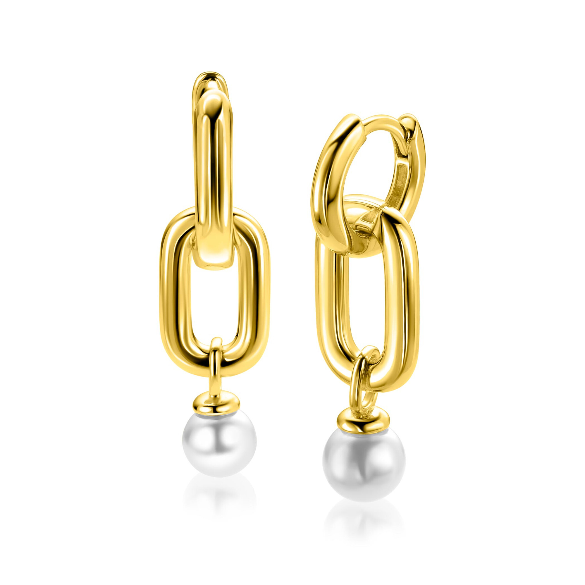 ZINZI zlv.oorbedels gg.verg.ovaal open en parel 6mm