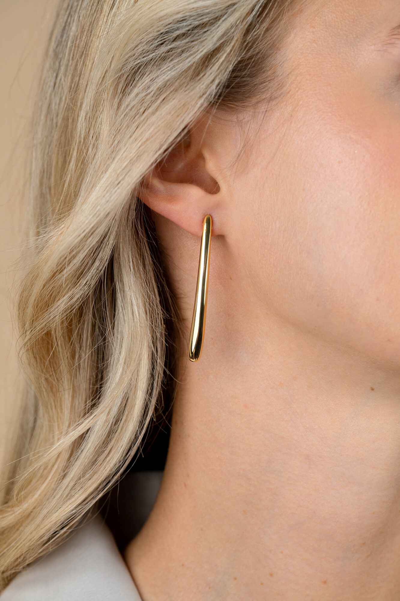 49mm ZINZI Vergoldete Langförmige Tropfen-Ohrstecker ZIO2674G