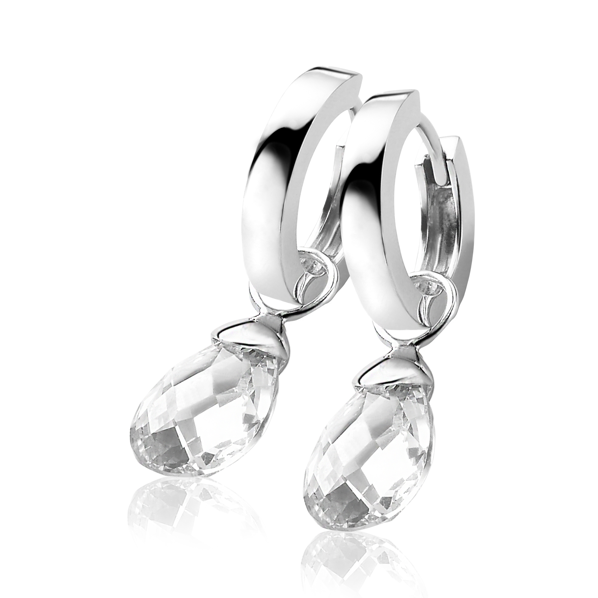 ZINZI silberne Ohrhänger  weiß ZICH1171