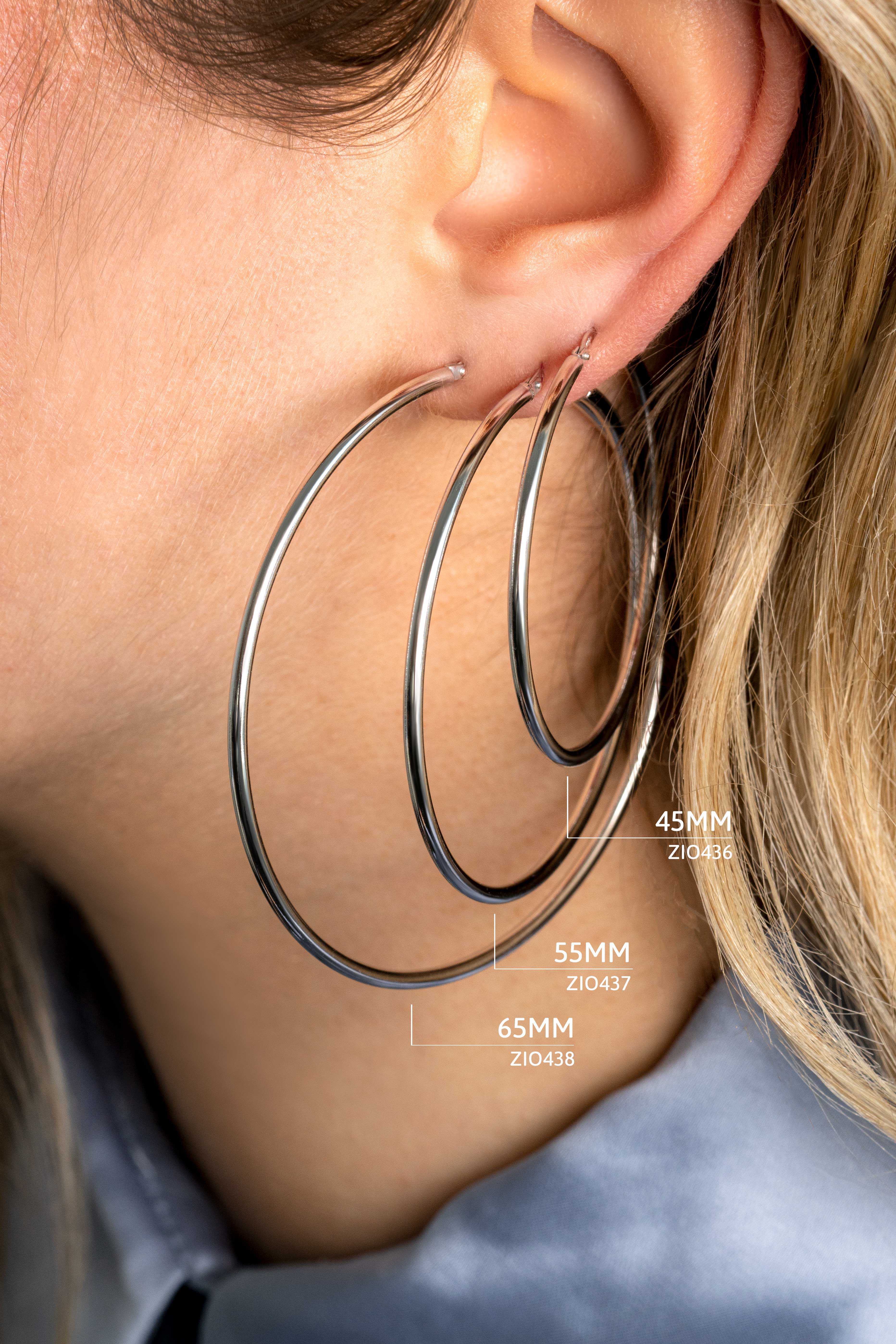 ZINZI silberne Kreolen 55 x 2mm glatt ZIO437