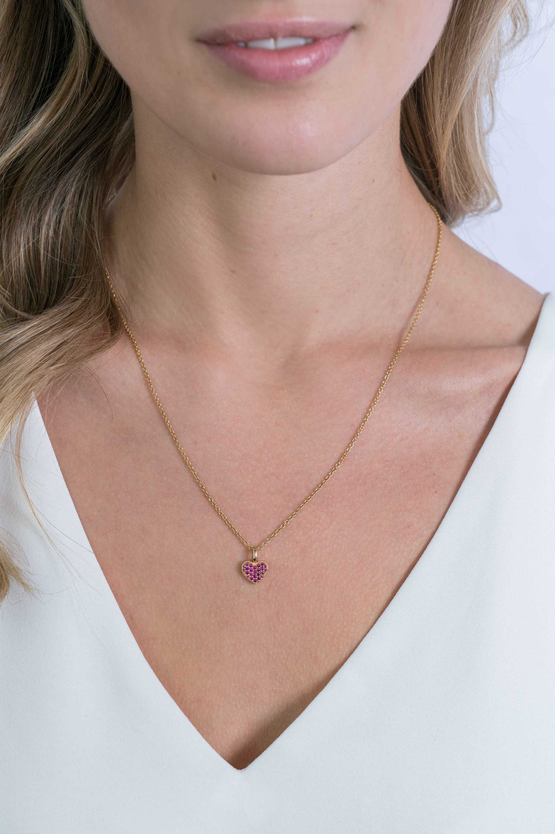 ZINZI silberner Herz Anhänger 14K gelb vergoldet 13 mm dunkelrosaZIH2139R