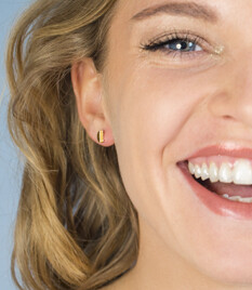 ZINZI silberne Ohrstecker gelbvergoldet glatt Halbmond 6mm ZIO1379G