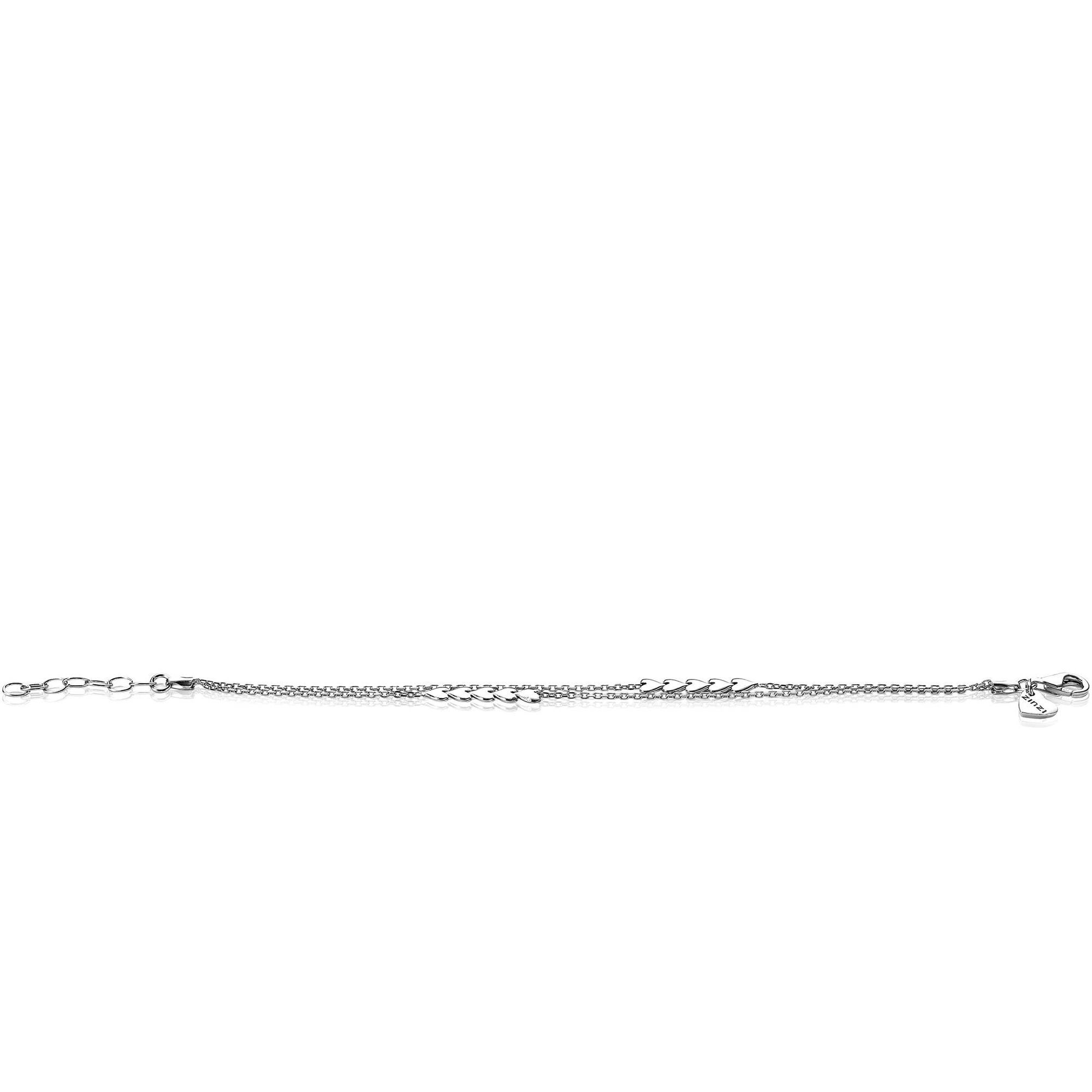 ZINZI silbernes Gliederarmband mit Herzen 17-20cm ZIA1940