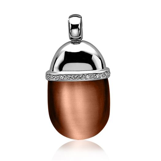 Zinzi silberner Anhänger braun ZIH794C