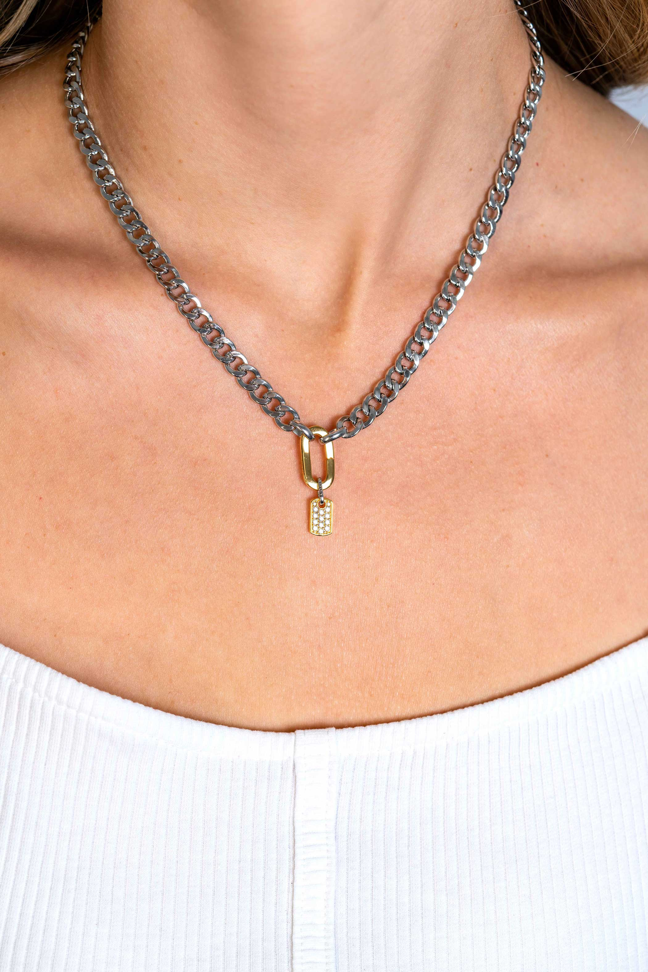 ZINZI zlv. collier gourmet met gg.sluiting 6mm 42cm