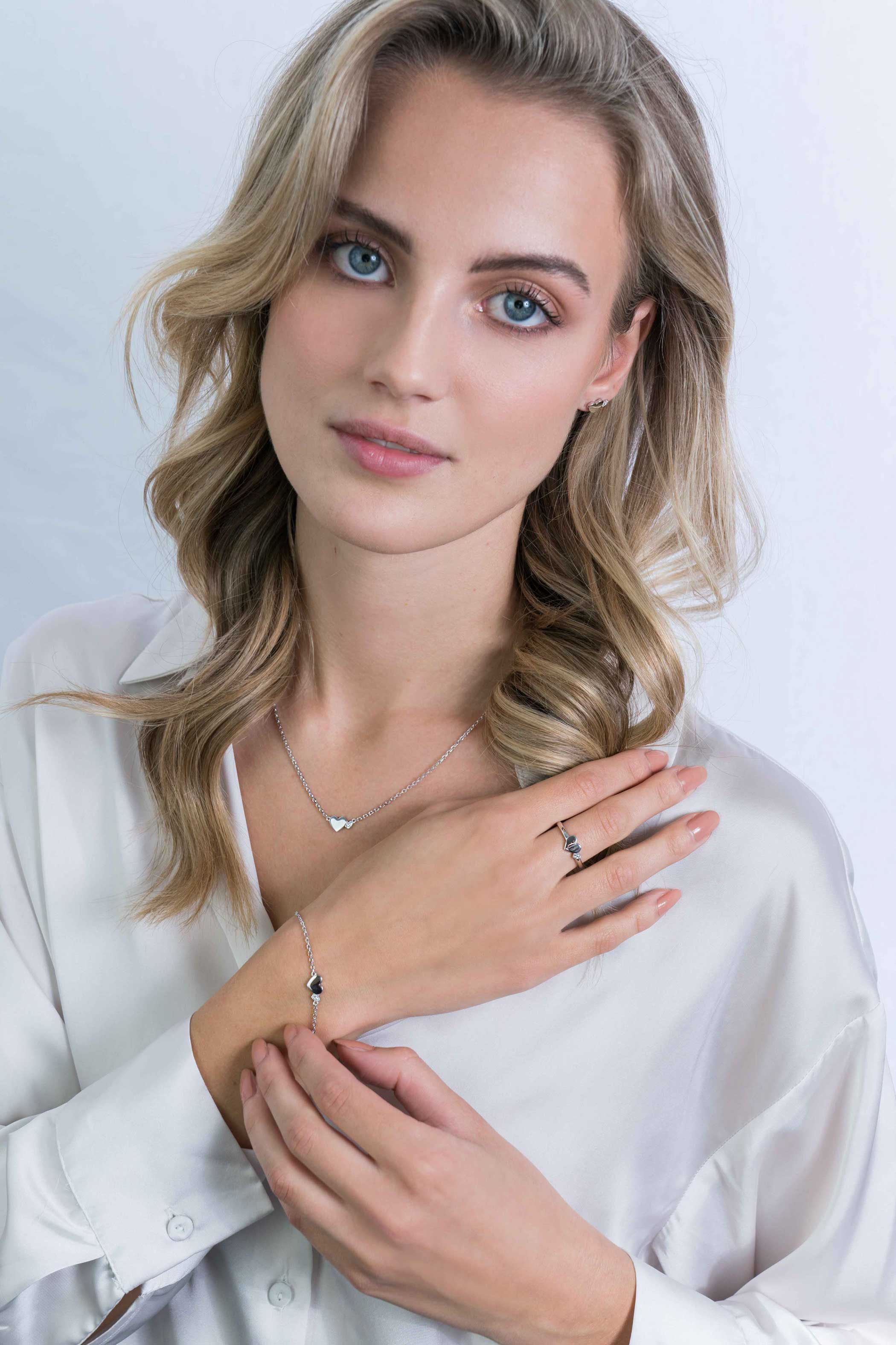 ZINZI silbernes Armband mit Herzen Zirkonias/Silber 18-20cm ZIA2137