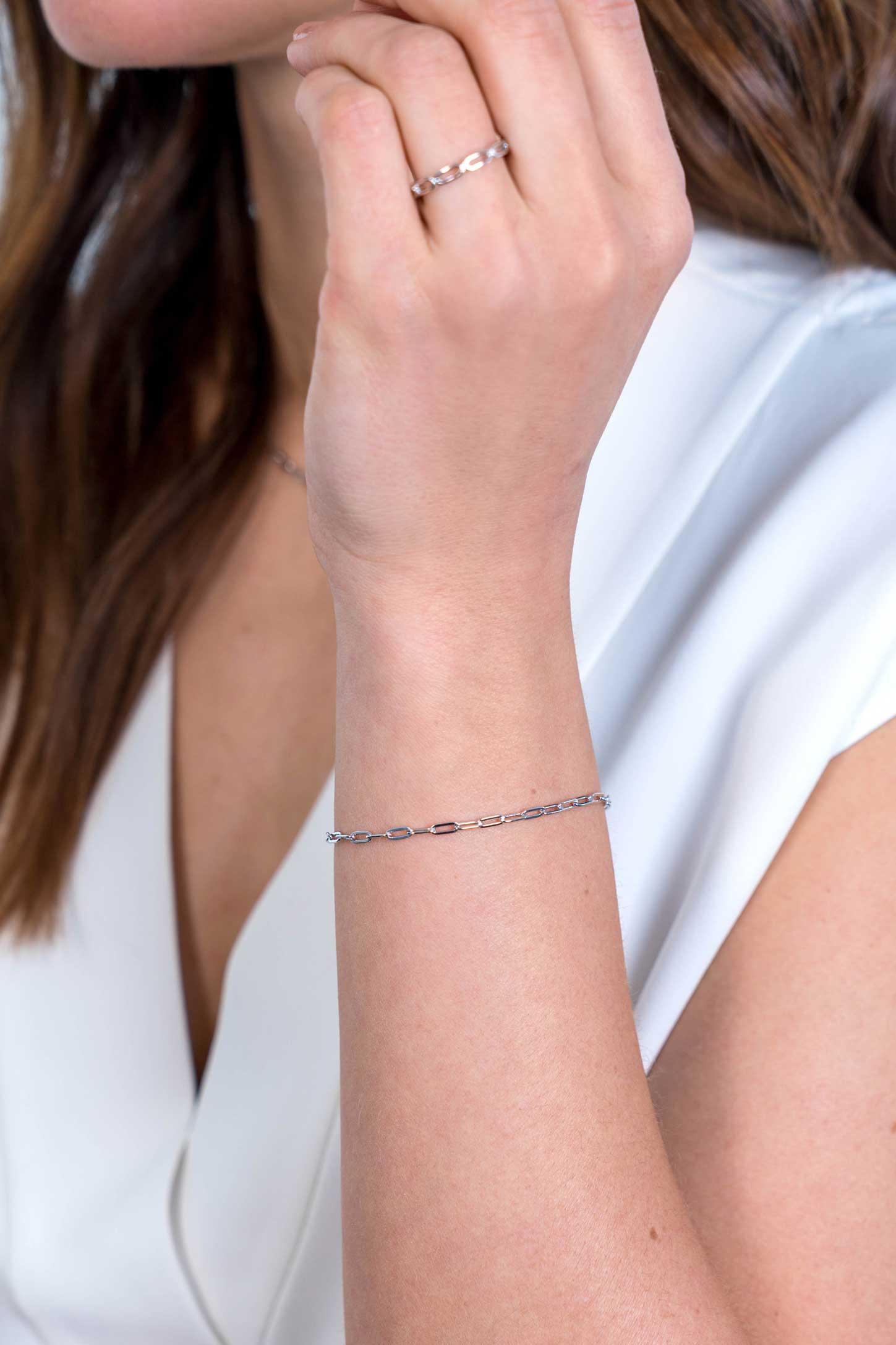 ZINZI silbernes Armband paperclip Glieder 2,5mm breit 17-20cm ZIA2150