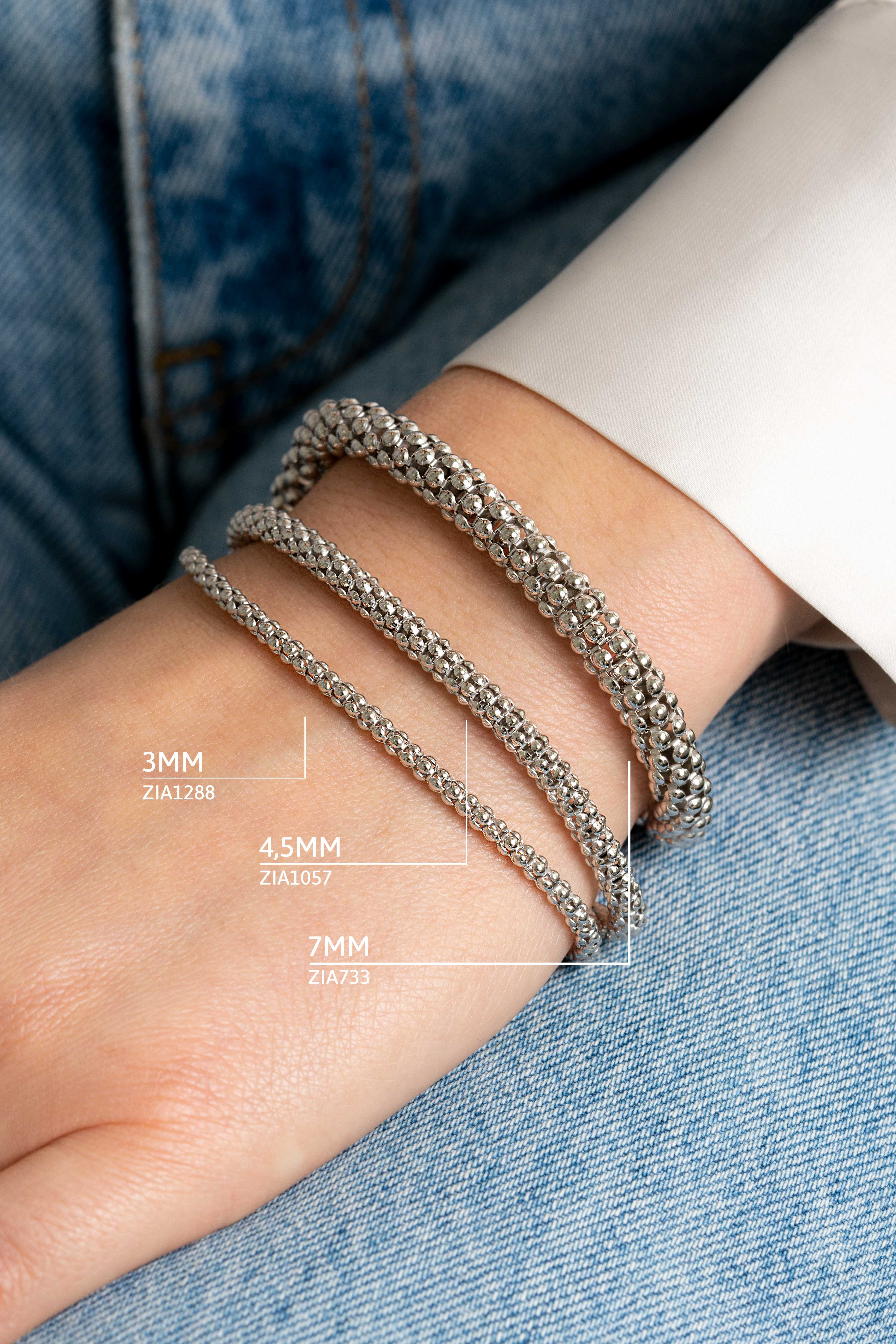 Zinzi silbernes Gliederarmband 4,5mm breit 19cm ZIA1057