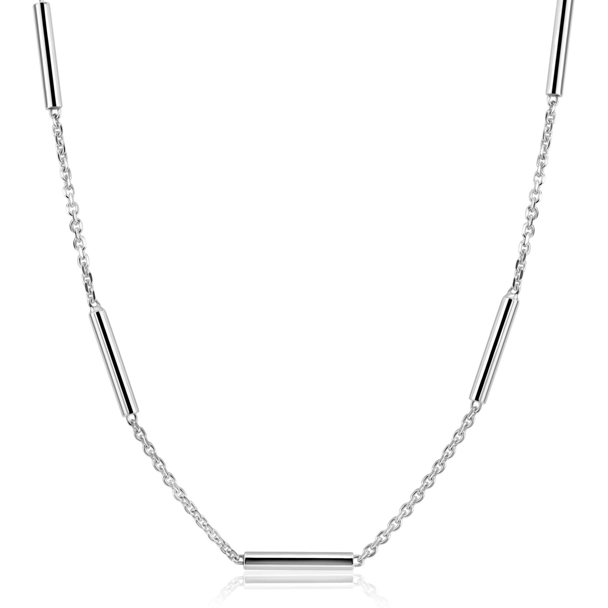 ZINZI zlv. collier anker met 5x staafje