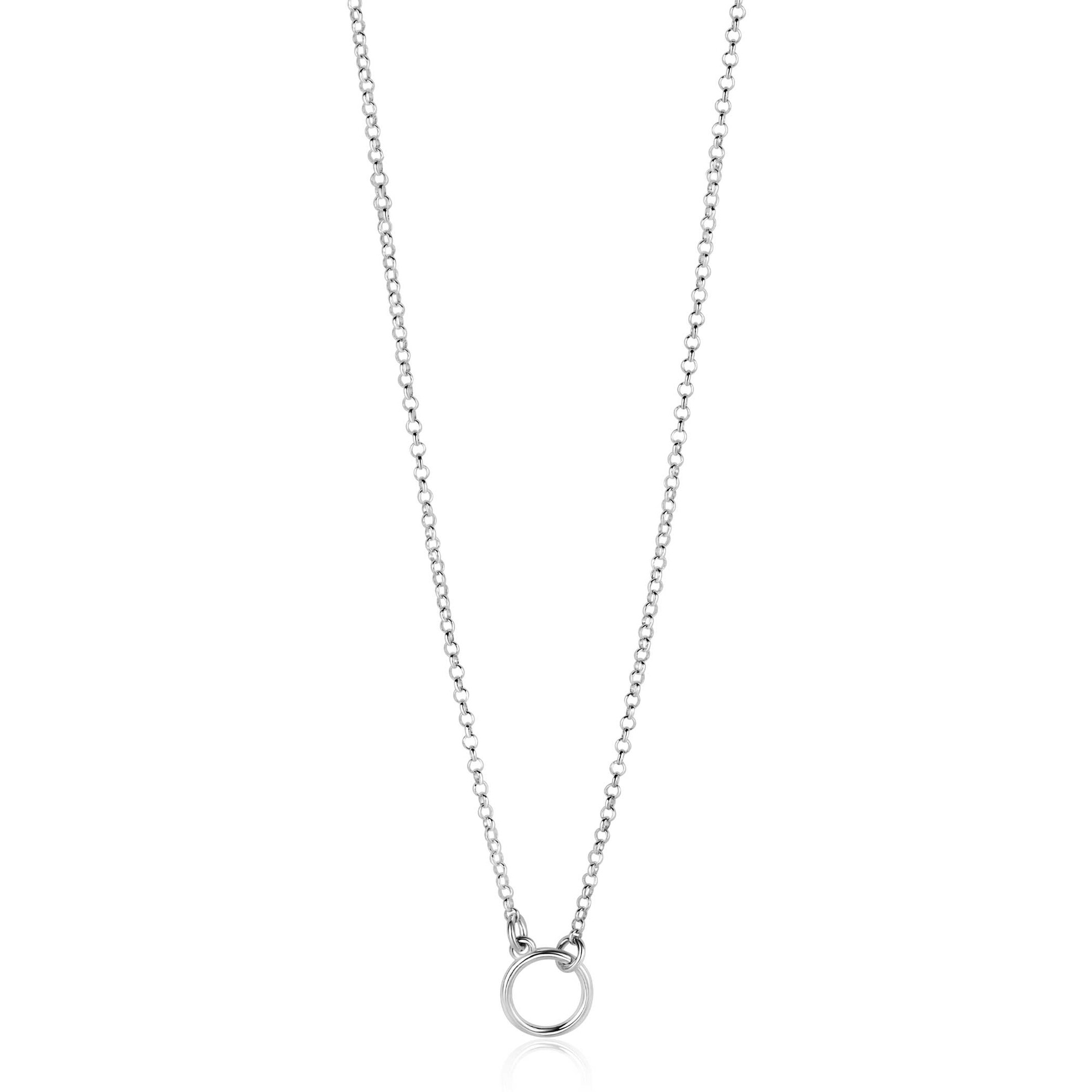 ZINZI zlv. collier met open rondje