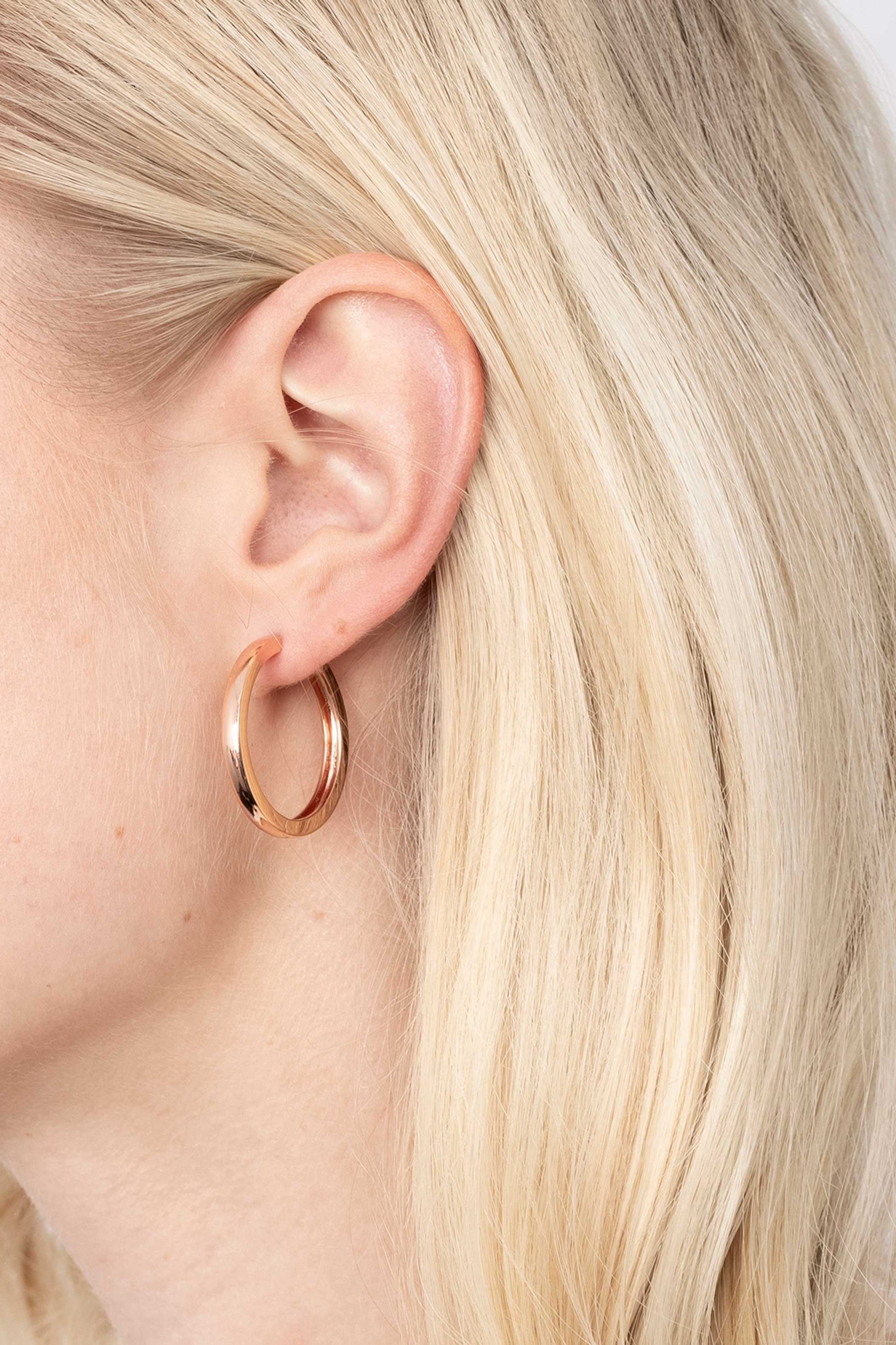 ZINZI silberne Ohrringe rosé vergoldet 28 x 3mm ZIO193R