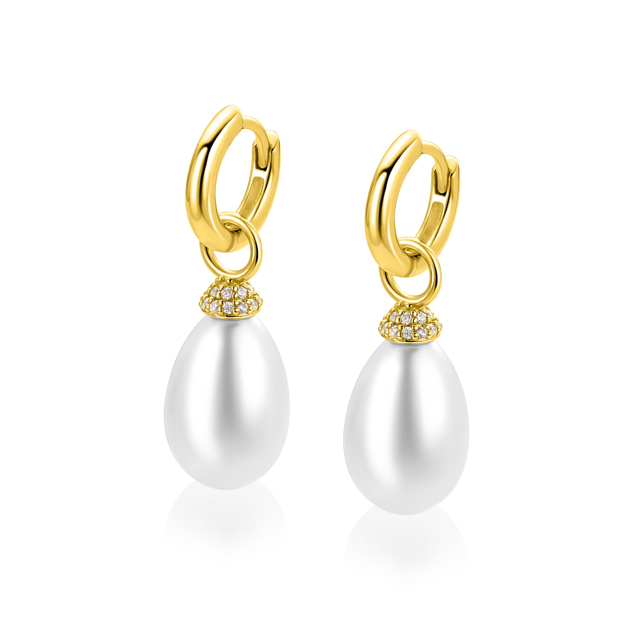 ZINZI zlv. oorbedels gg.verg.kapje cz./druppel parel