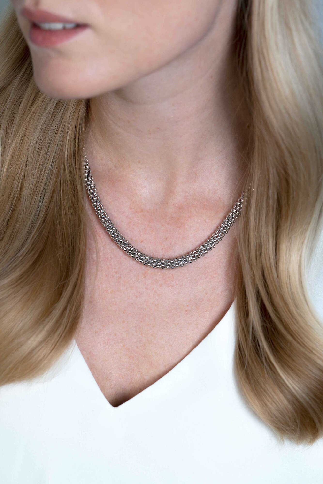 Zinzi silberne Gliederhalskette 45cm ZIC733