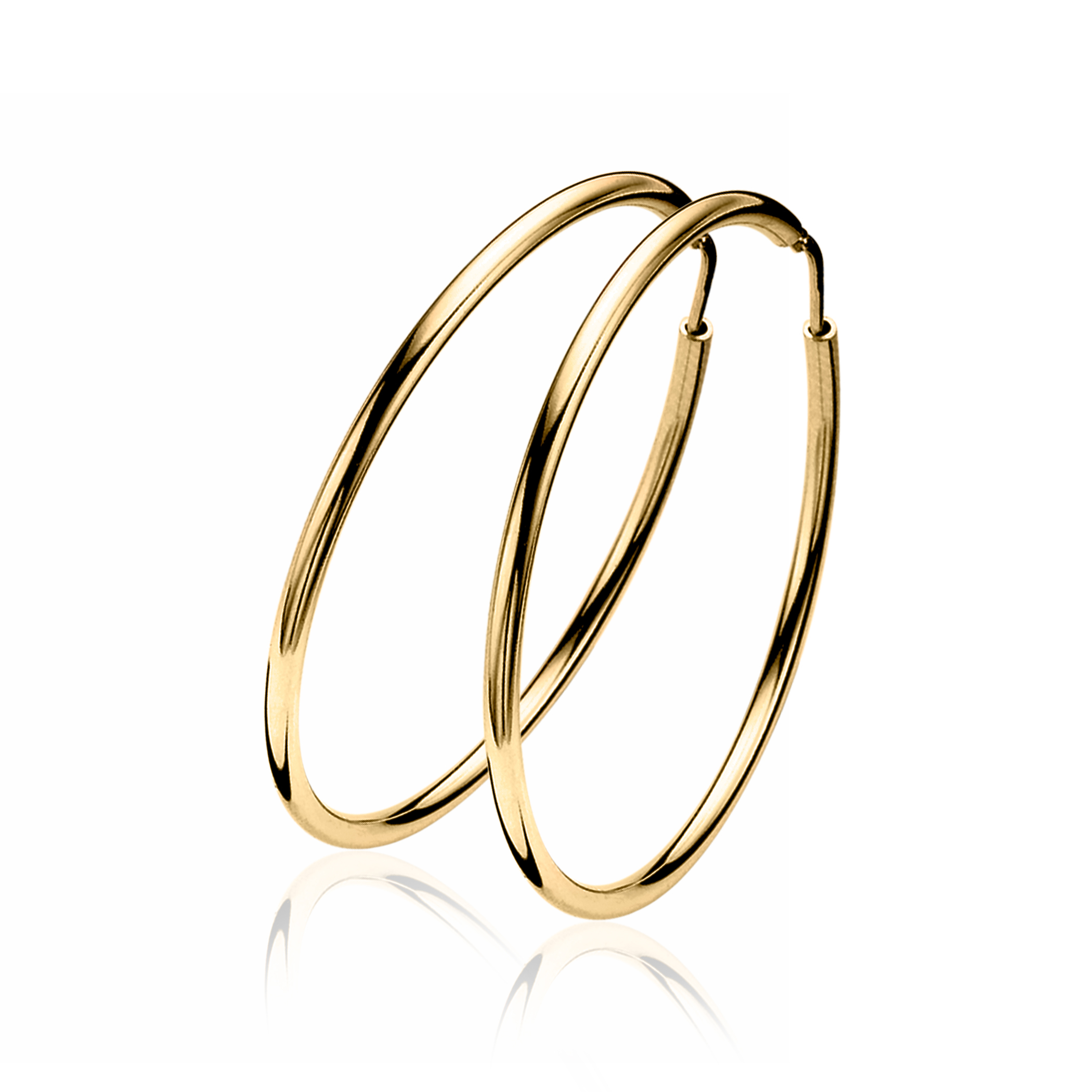 ZINZI silberne Ohrringe gelb vergoldet 35 x 2mm glatt ZIO435G