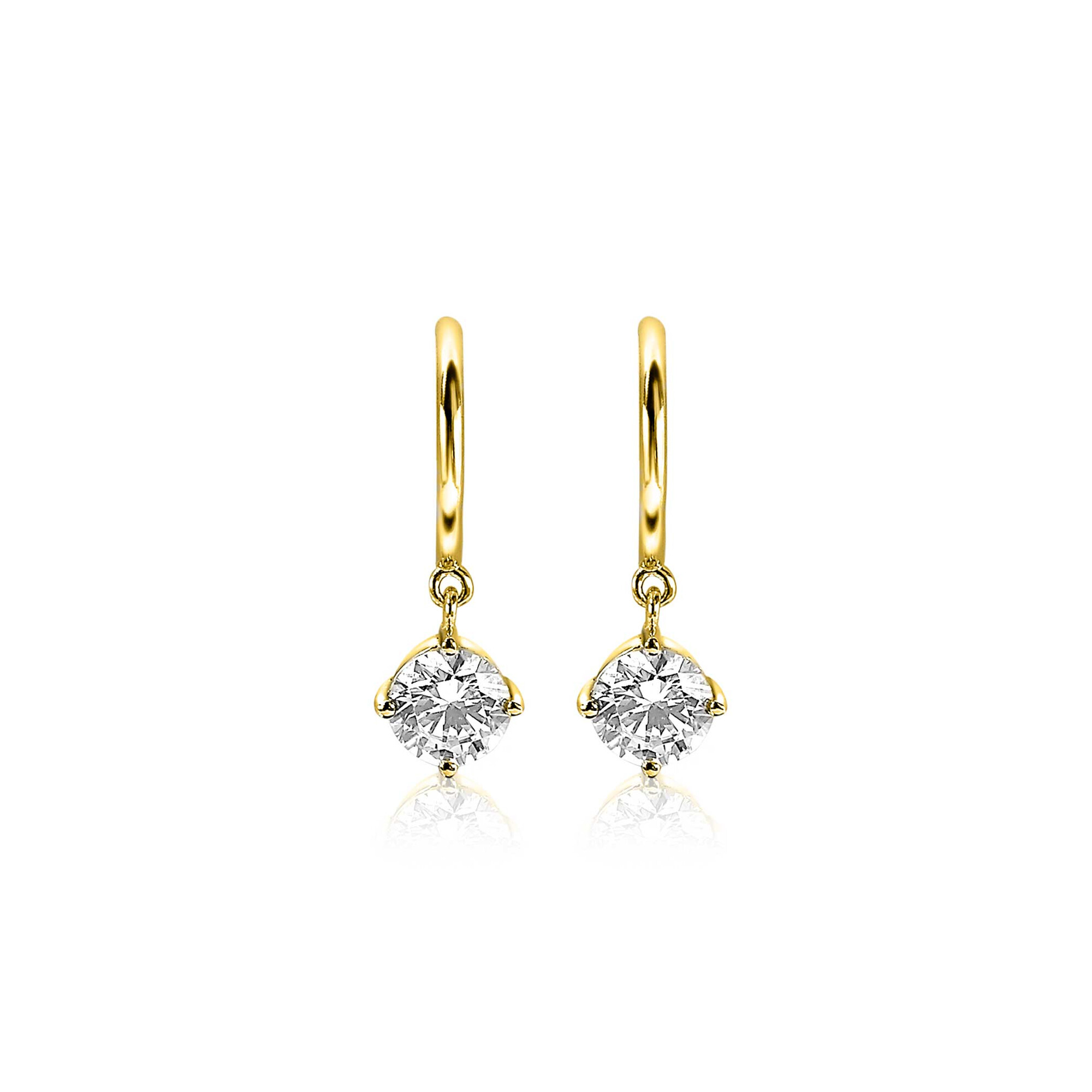 ZINZI silberne Ohrringe gelbvergoldet  weiße Zirkonia ZIO1980G