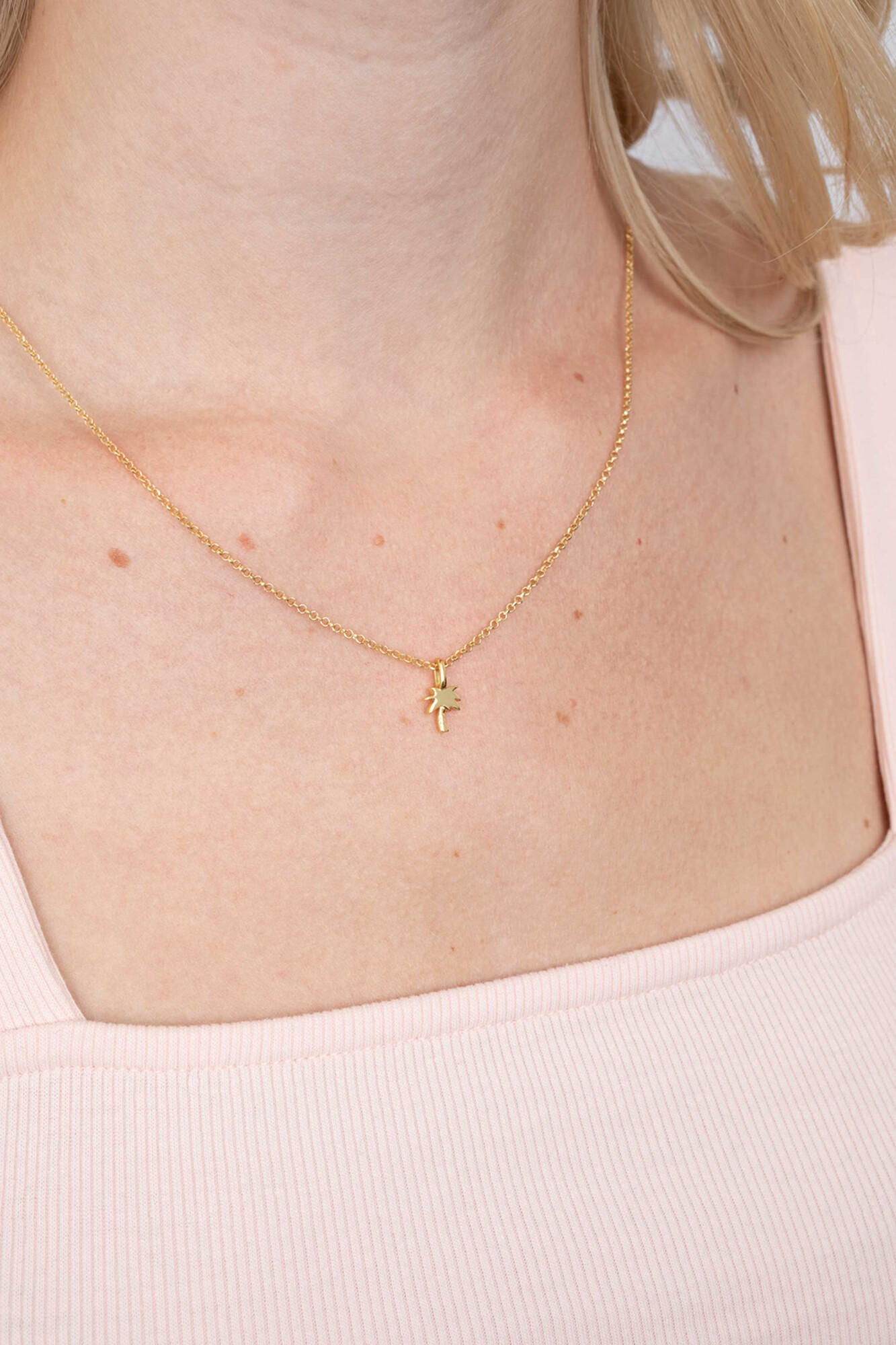 ZINZI silberner Anhänger gelbvergoldet Palme ZIH2069G