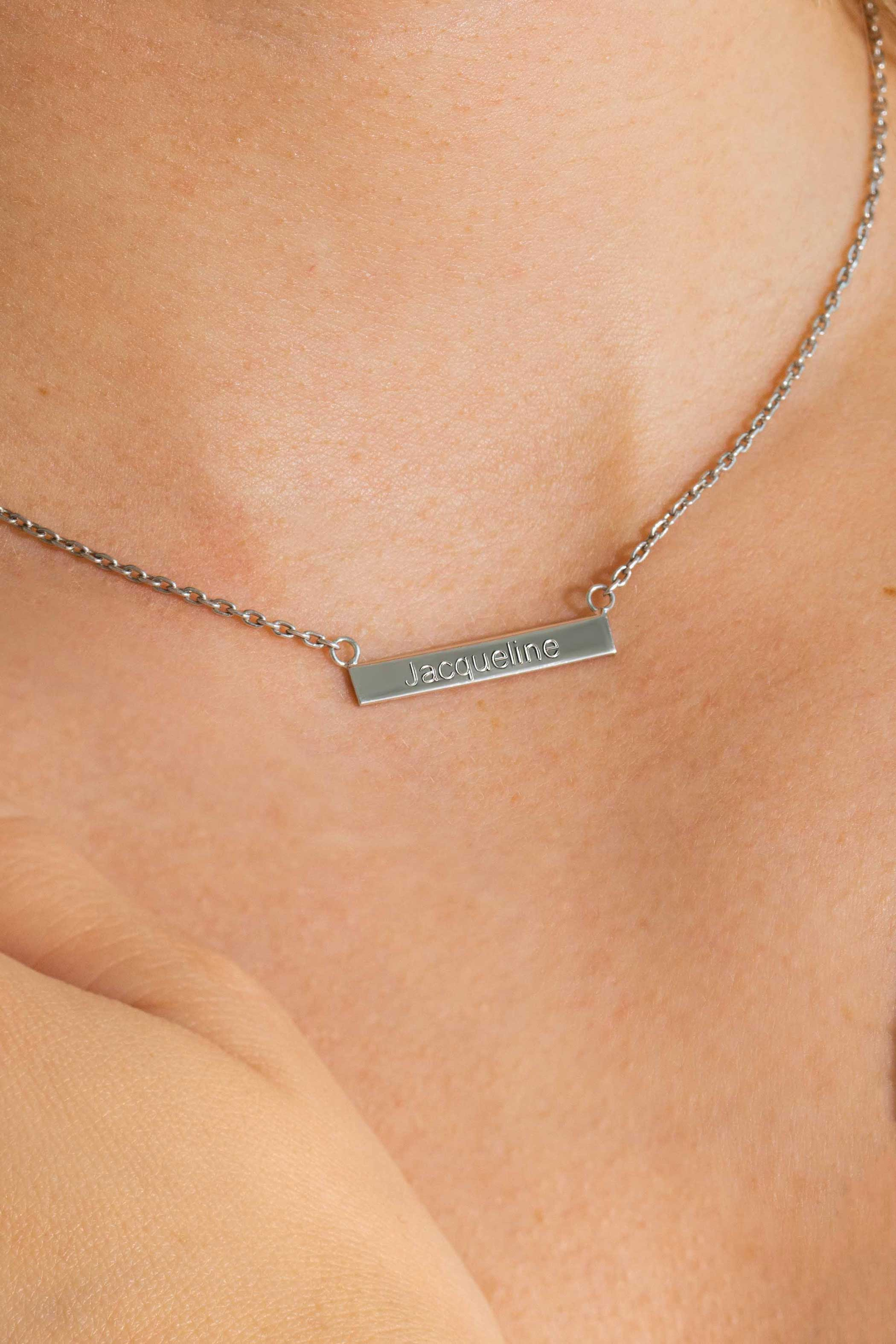 ZINZI zlv. collier met recht plaatje