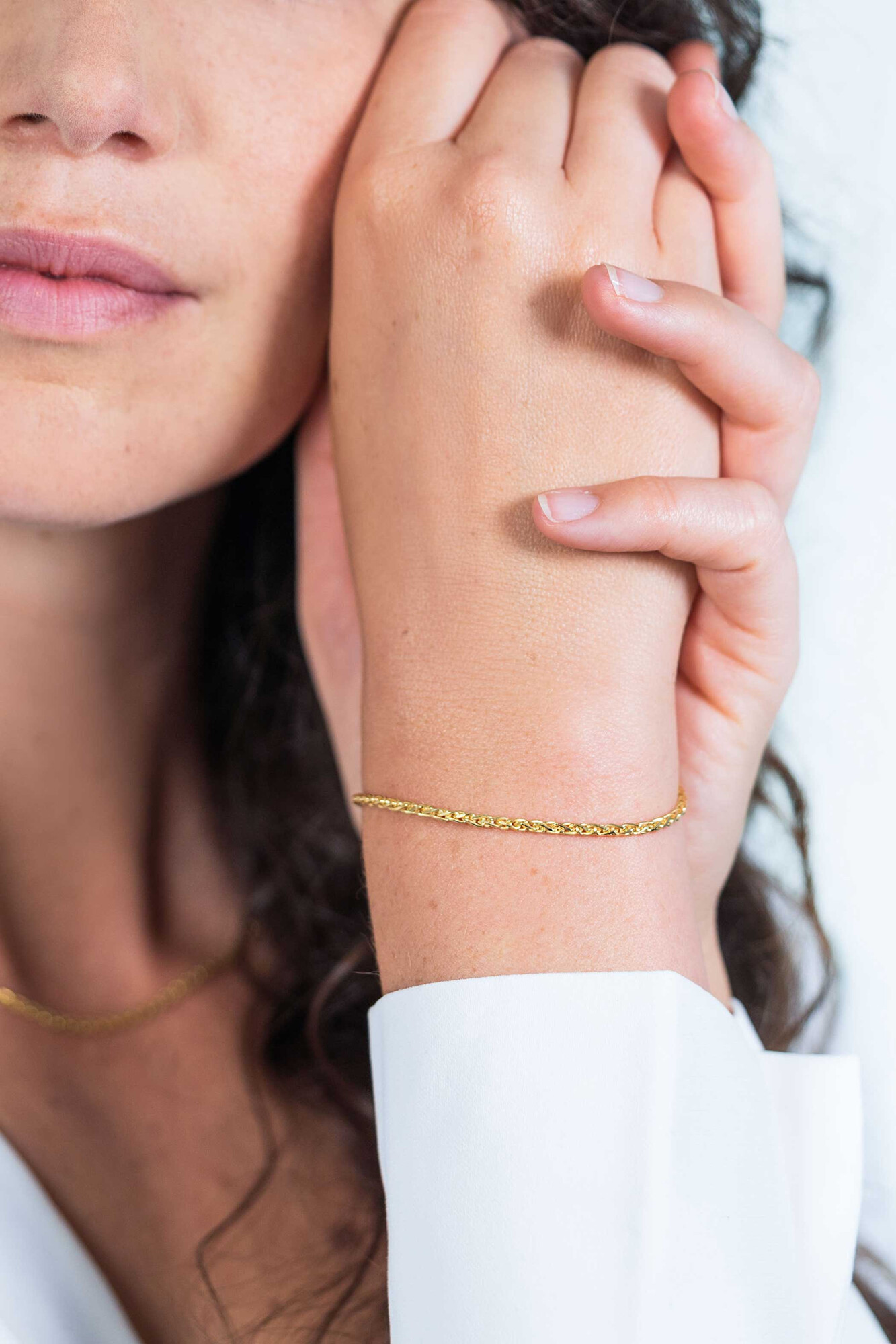 ZINZI silbernes Gliederarmband gelbvergoldet Palmier 2mm breit ZIA1931G