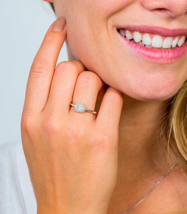 ZINZI silberner Ring Dreieck weiß ZIR1786