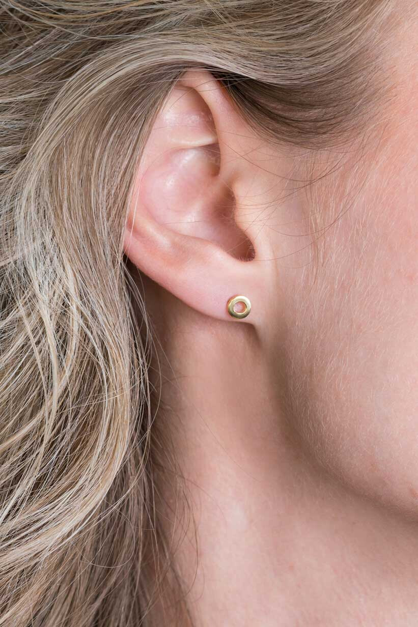 ZINZI silberne Ohstecker 14K gelb vergoldet 5mm offen rundje ZIO2168G