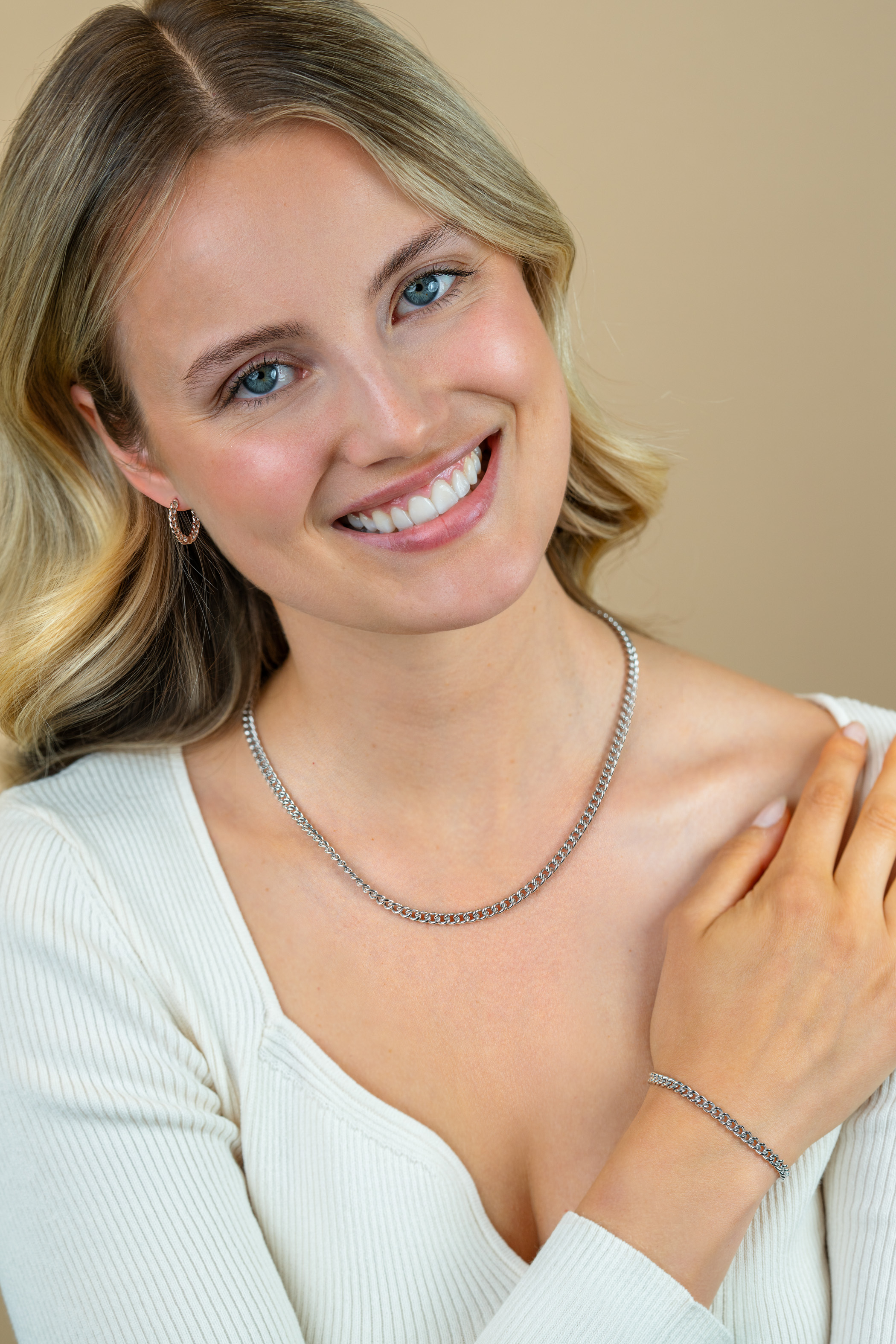 ZINZI silbernes Gourmet Halskette 4,5mm breit 45cm ZIC1414