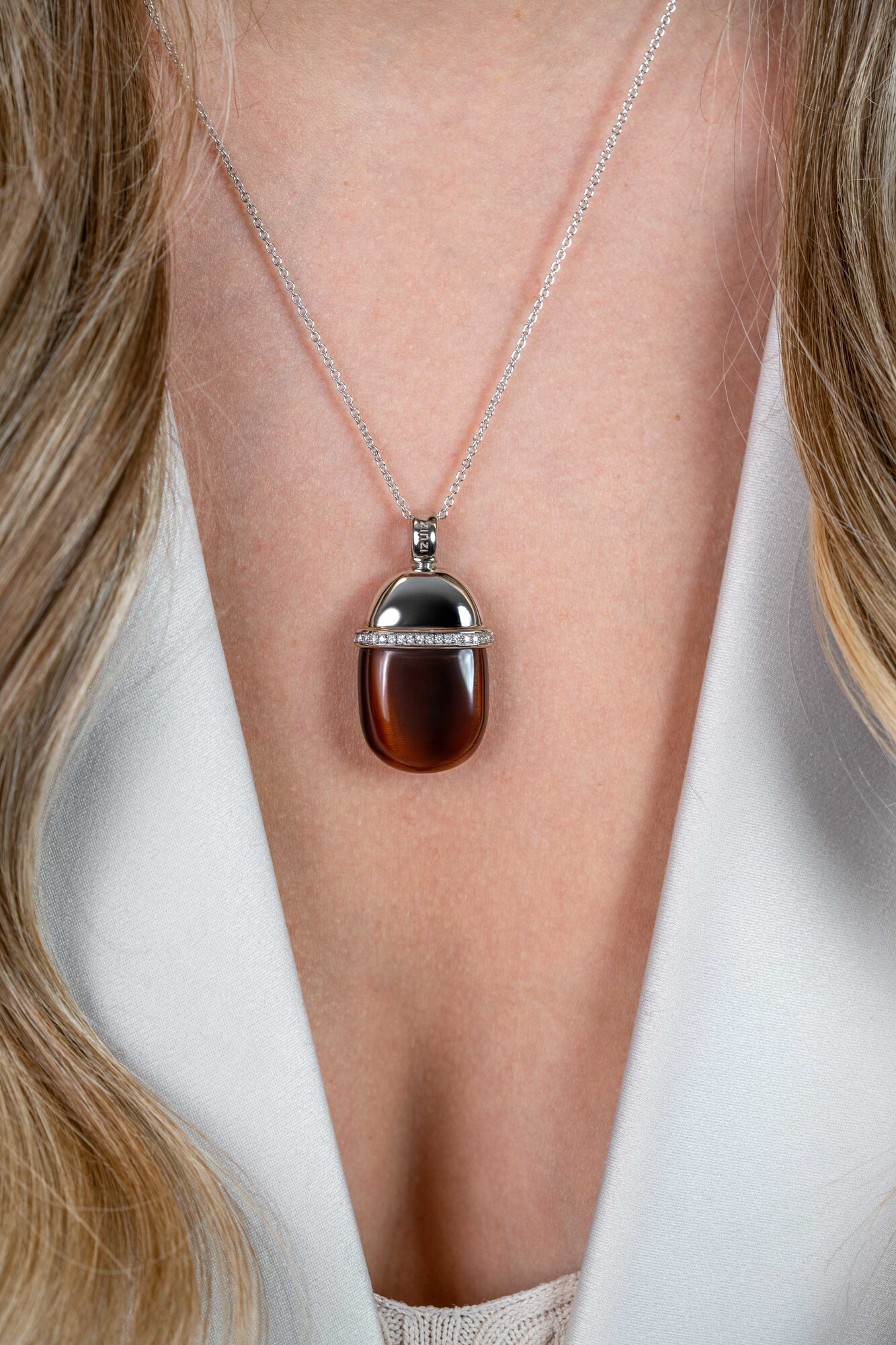 Zinzi silberner Anhänger braun ZIH794C