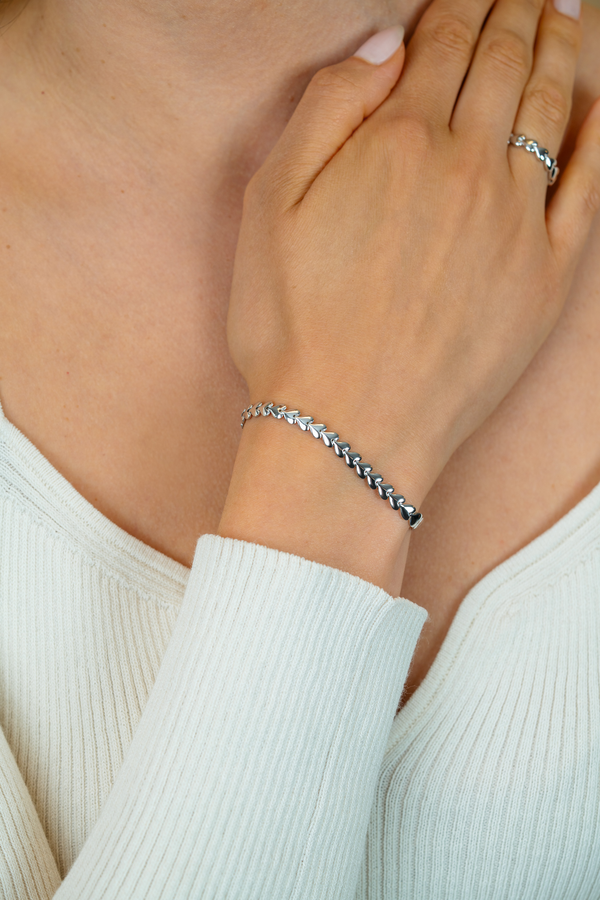 ZINZI silbernes Armband Herzen 4,5mm breit ZIA1798