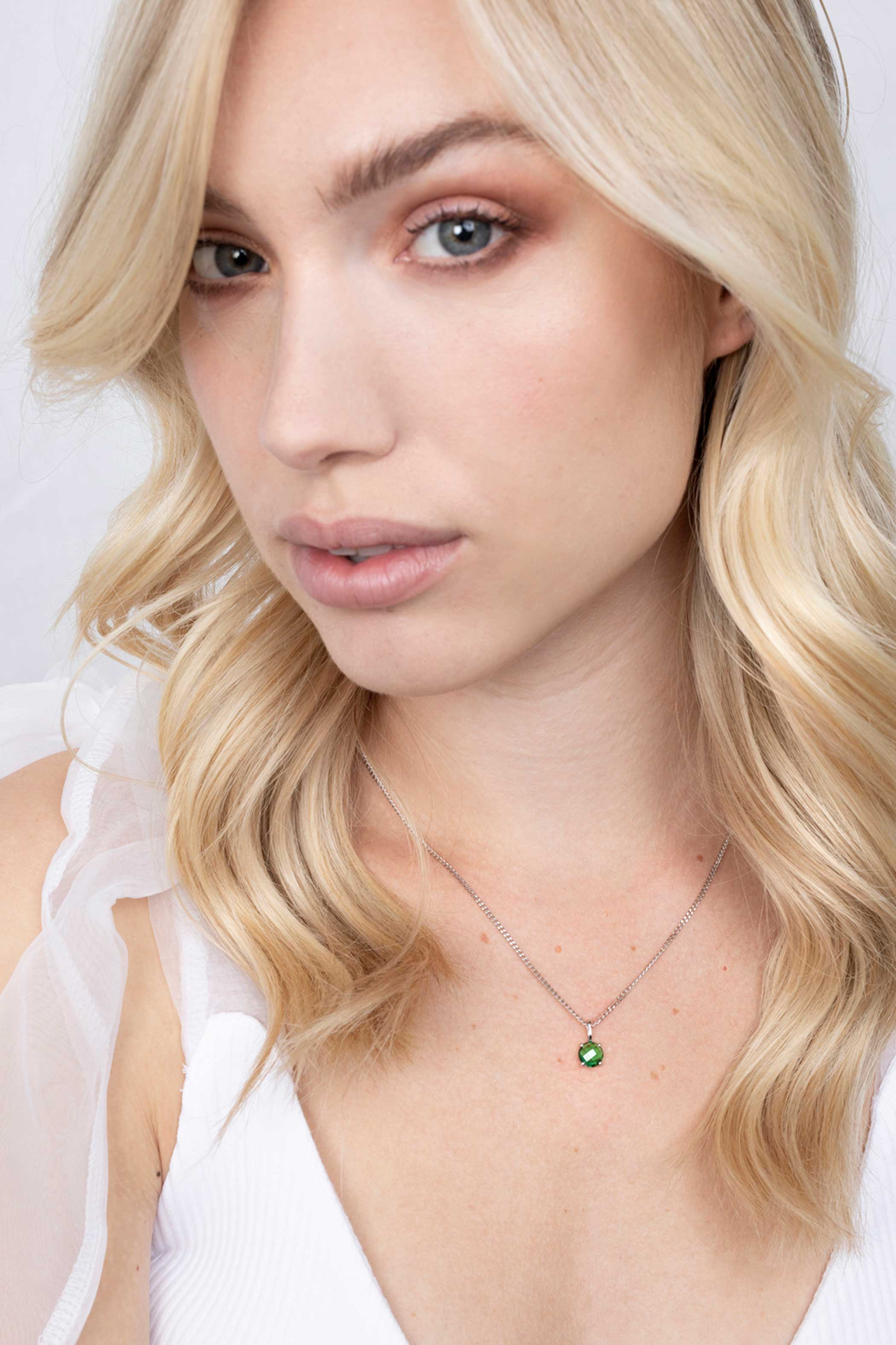 ZINZI silberner Anhänger rund grün ZIH2072GR