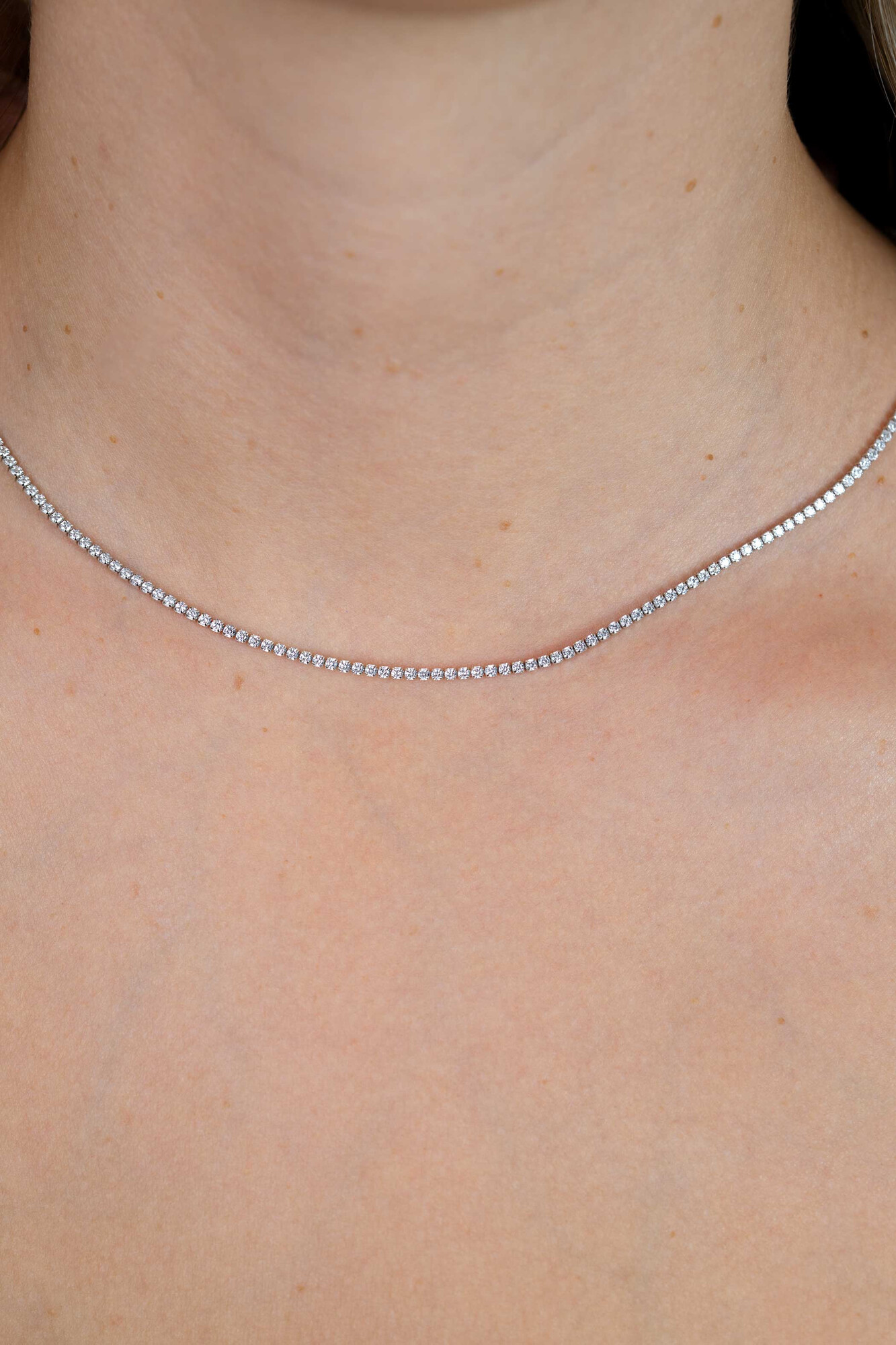 ZINZI zlv. tenniscollier small zirconia's 40/43cm