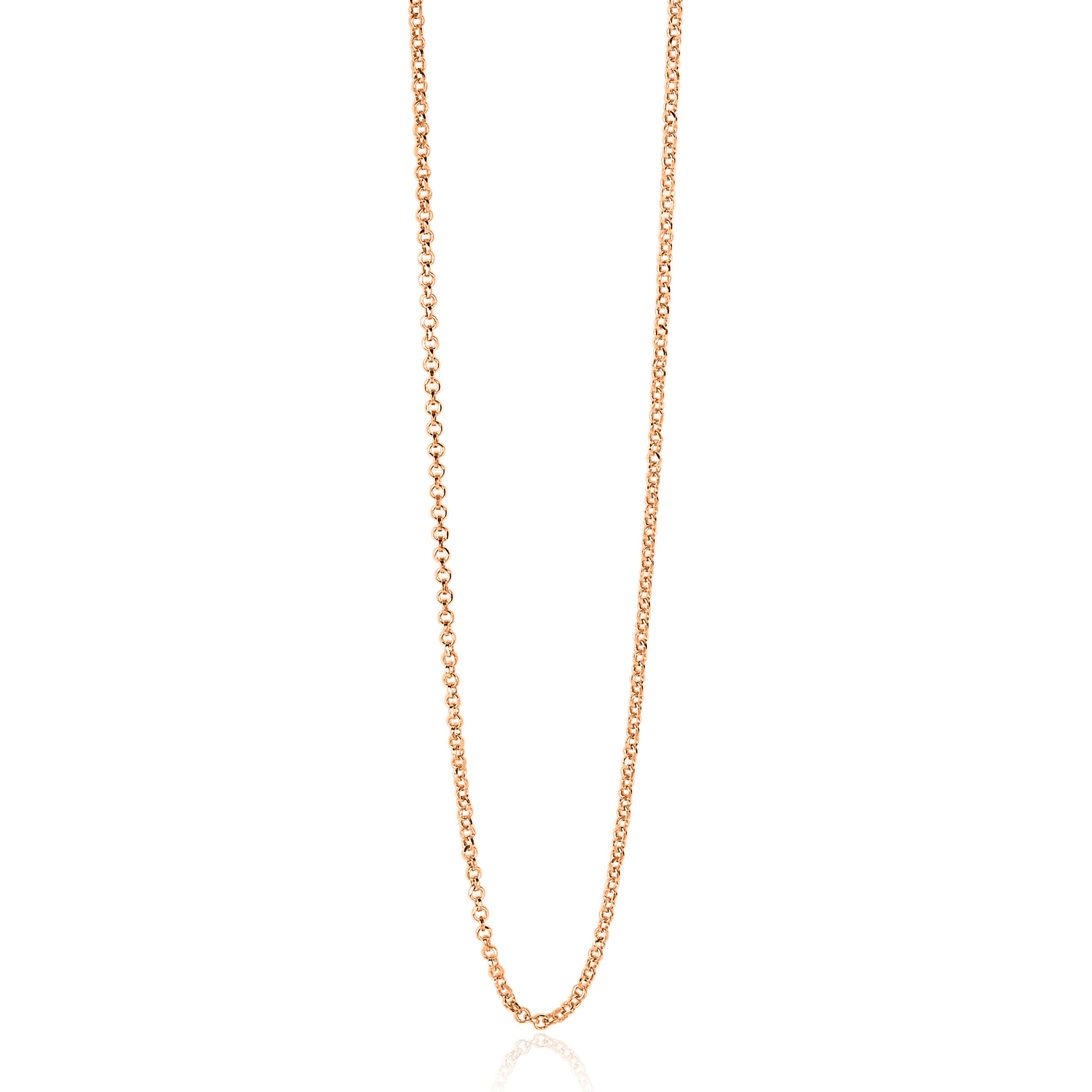 ZINZI zlv. jasseron collier 60 cm rosé verguld