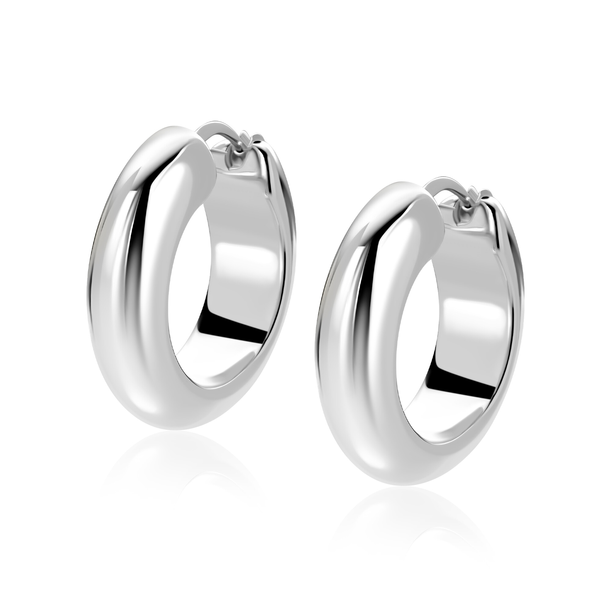 ZINZI zlv. oorringen half ronde buis 28x8.5mm