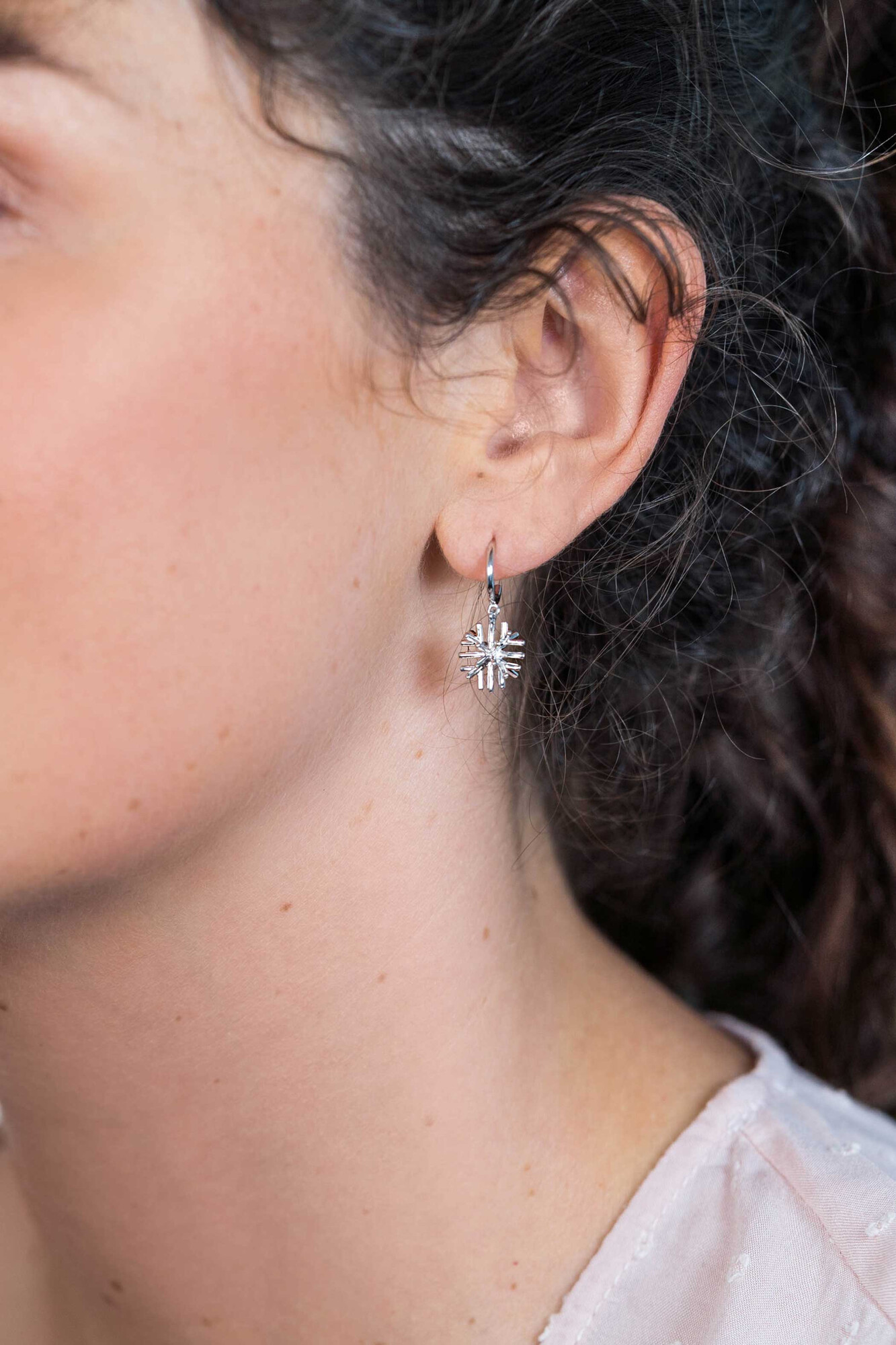 ZINZI silberne Ohrringe Schneekristall Charm 23mm ZIO1977