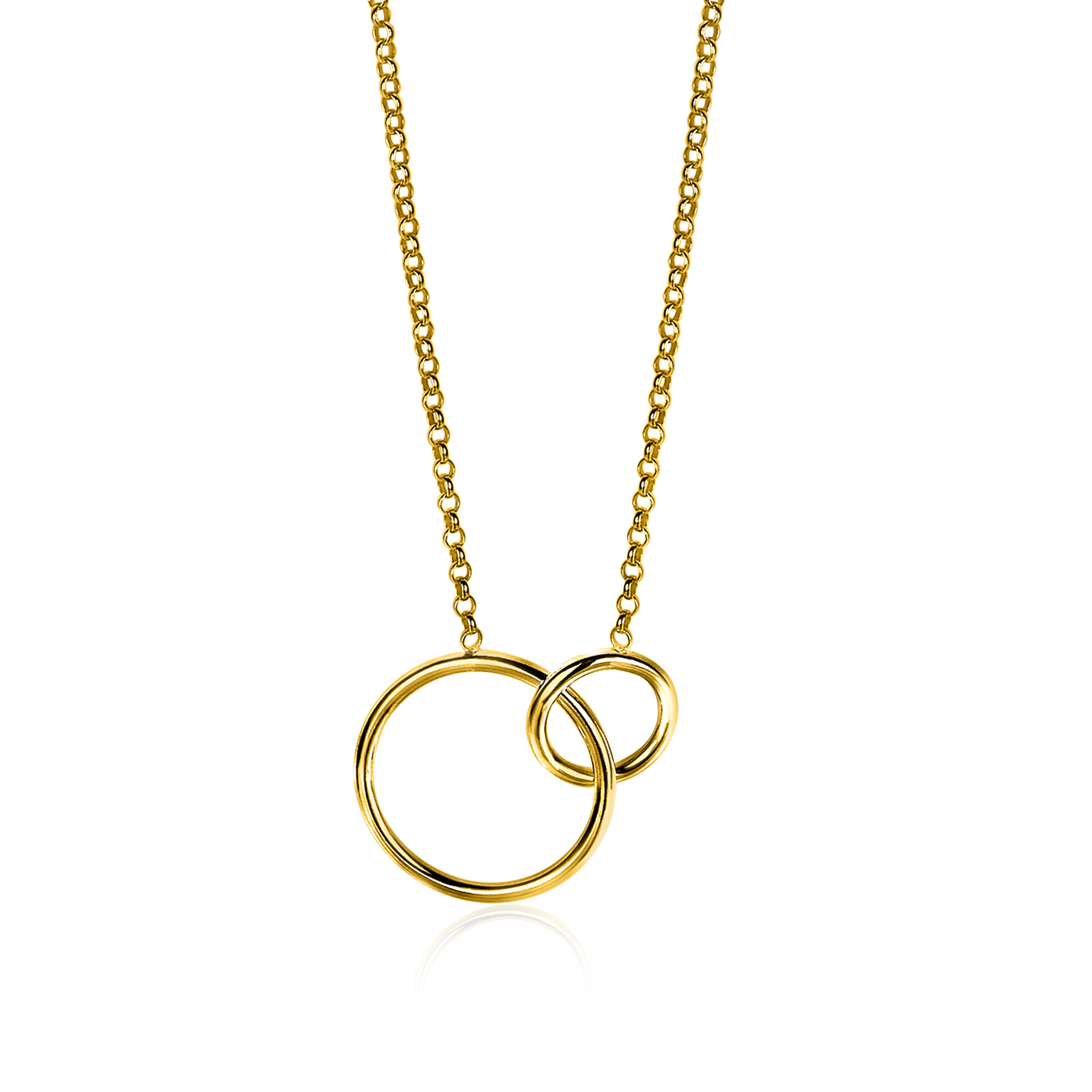 ZINZI silbernes Halskette gelb vergoldet runde Formen42-45cm ZIC1278G