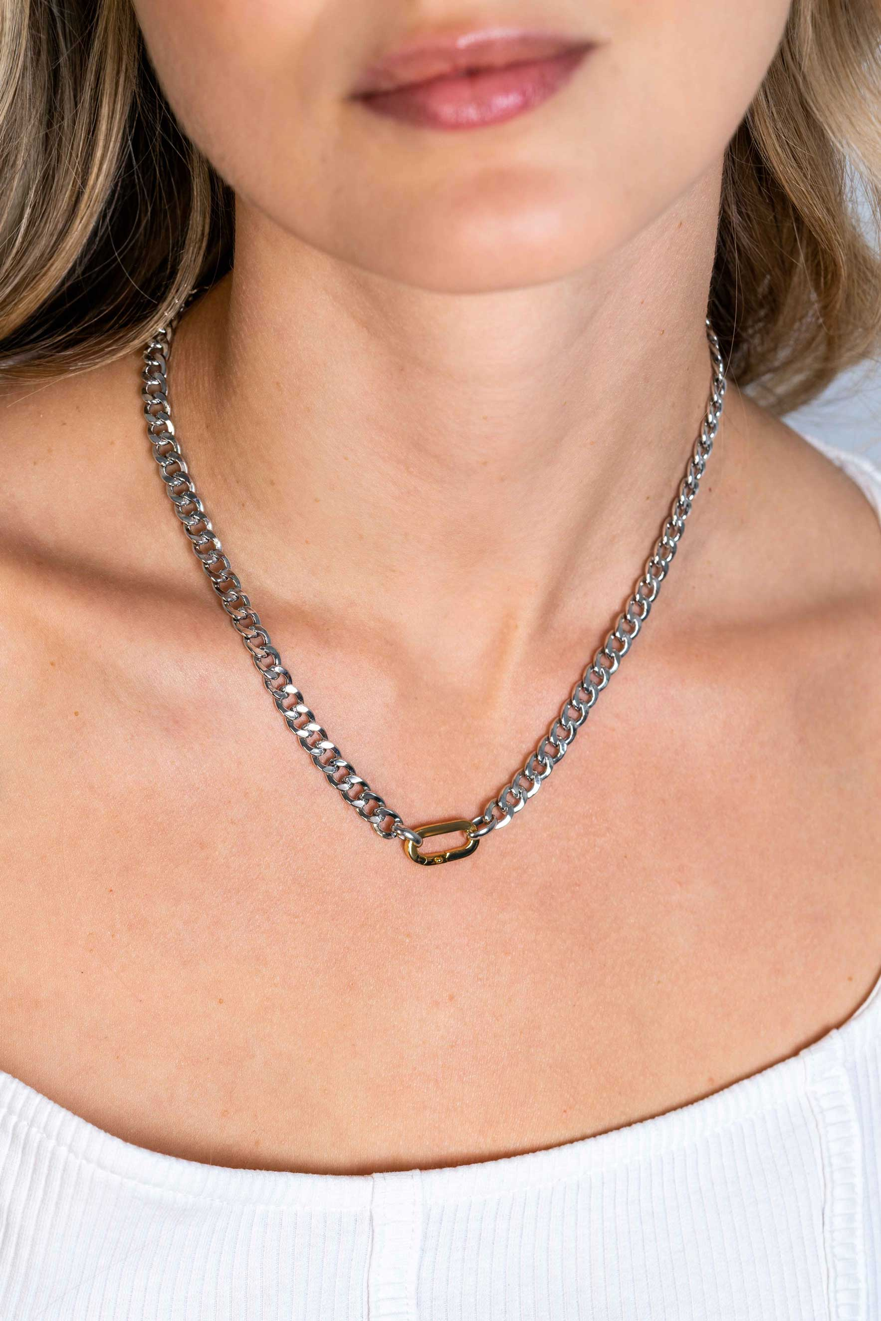 ZINZI zlv. collier gourmet met gg.sluiting 6mm 42cm