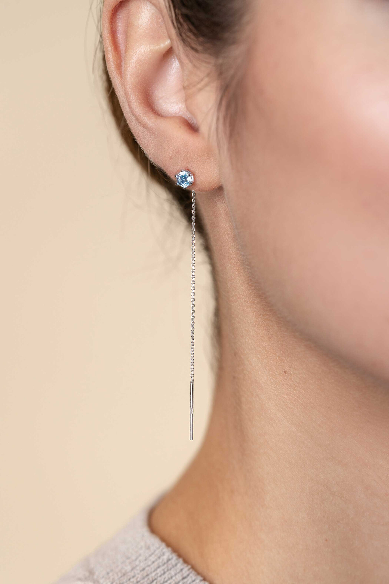 ZINZI zlv. doortrek oorsieraden met zirconia