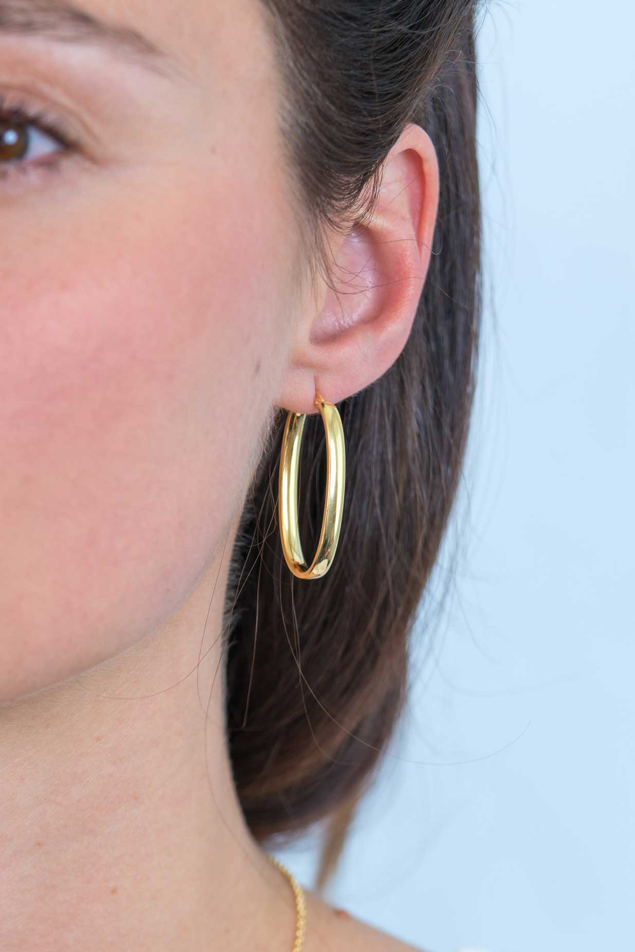 ZINZI silberne Ohrringe 14K gelb vergoldet 35x17mm oval ZIO2164G