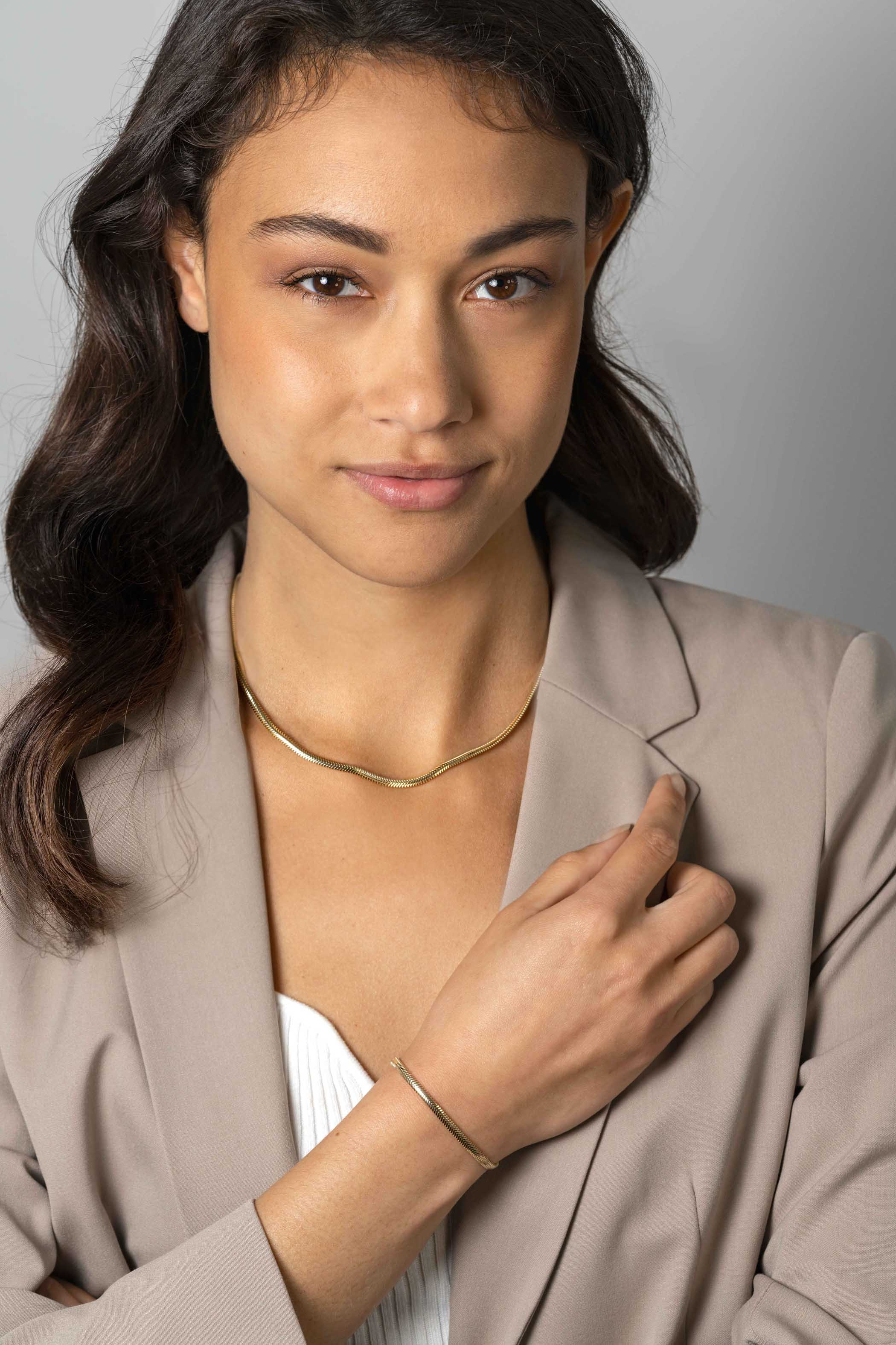 ZINZI zlv. armband gg.verg.platte slang 3.3mm