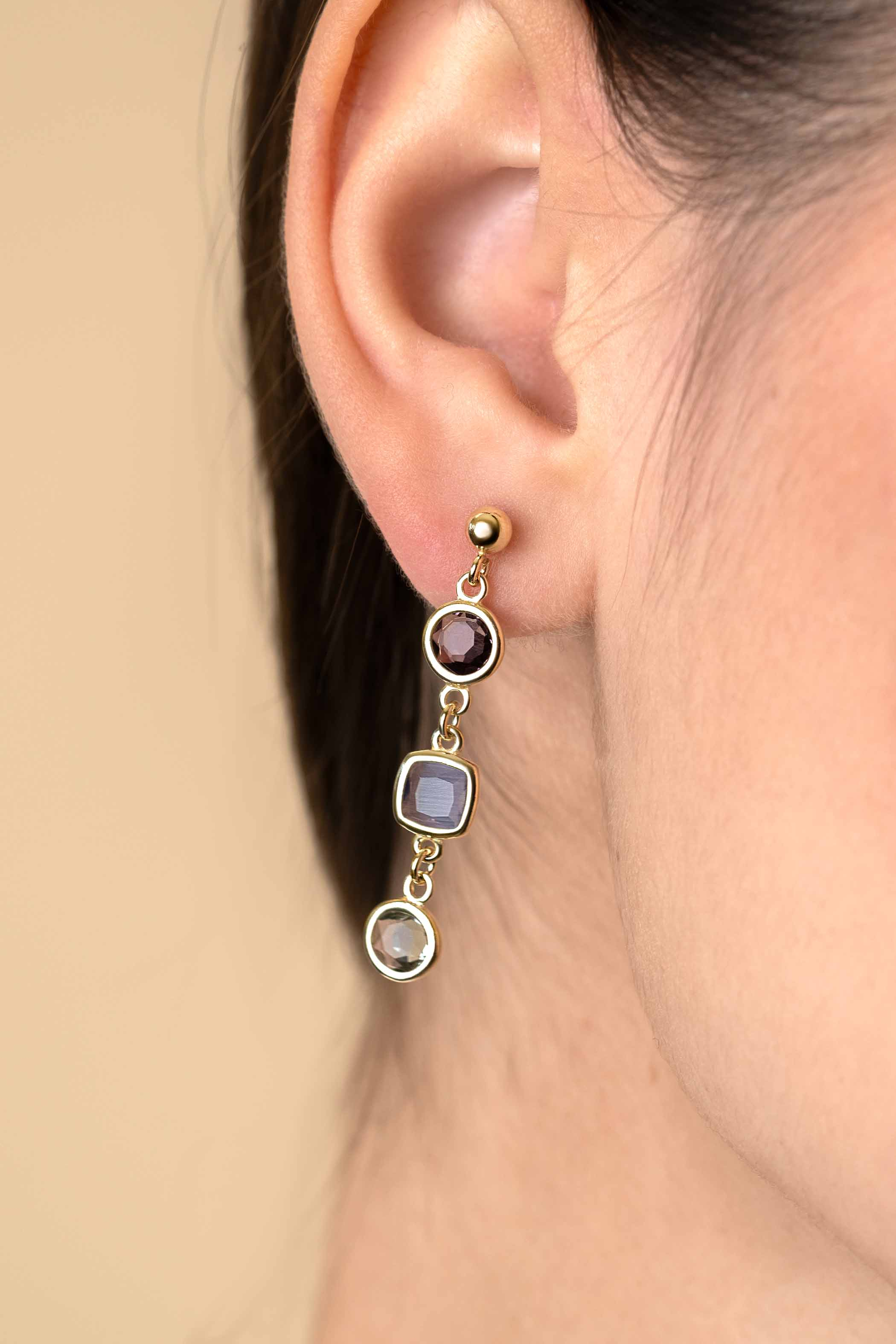 ZINZI zlv. oorstekers gg.verg. paars/lila/blauw