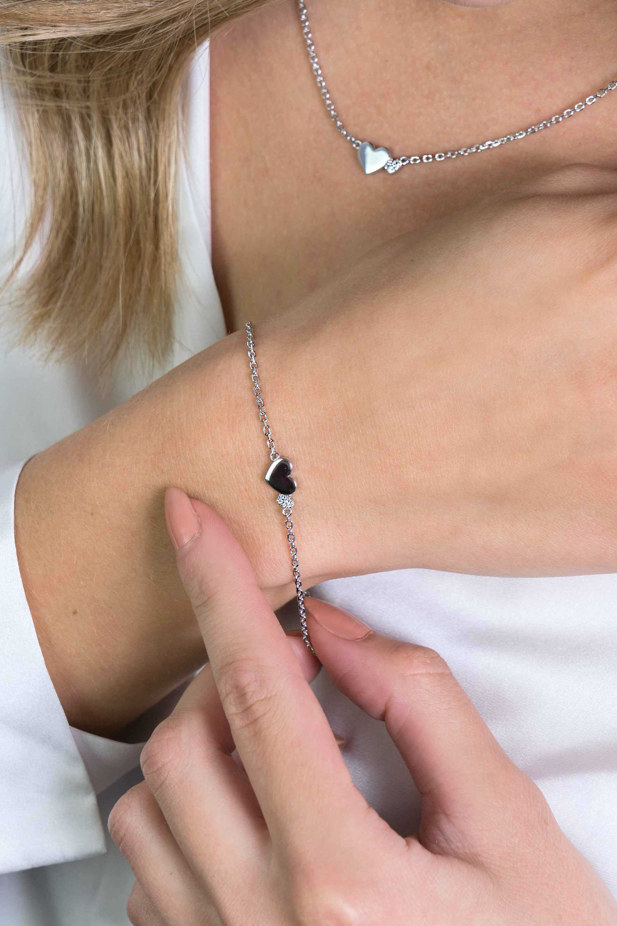 ZINZI silbernes Armband mit Herzen Zirkonias/Silber 18-20cm ZIA2137