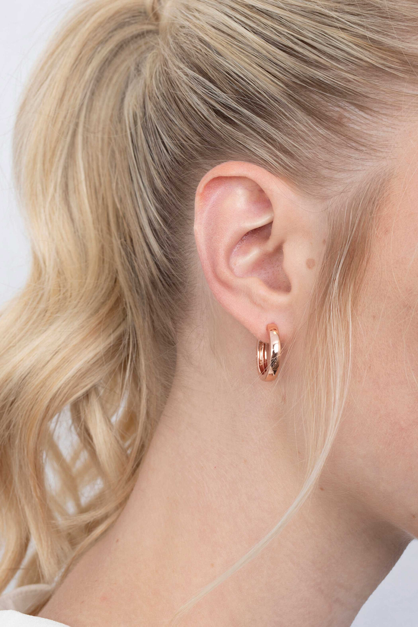 ZINZI silberne Ohrringe rosévergoldet 20 x 3mm ZIO190R