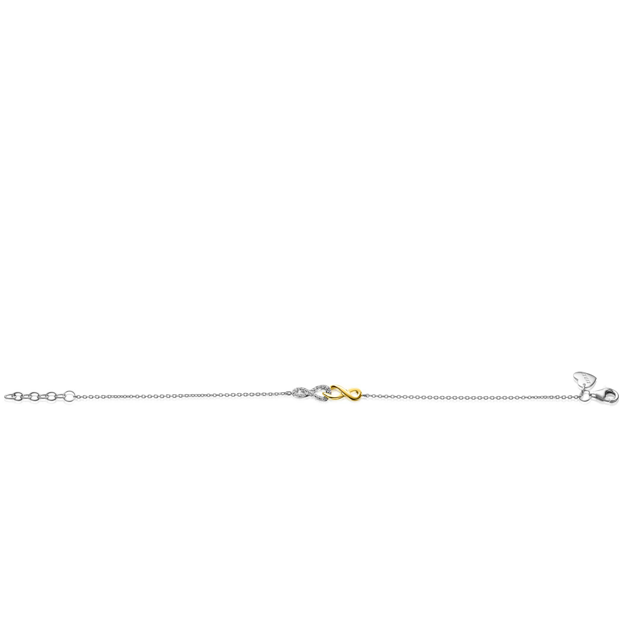 ZINZI Silber Fantasie-Armband mit verbundenen Infinity-Zeichen, 17-19 cm ZIA2649