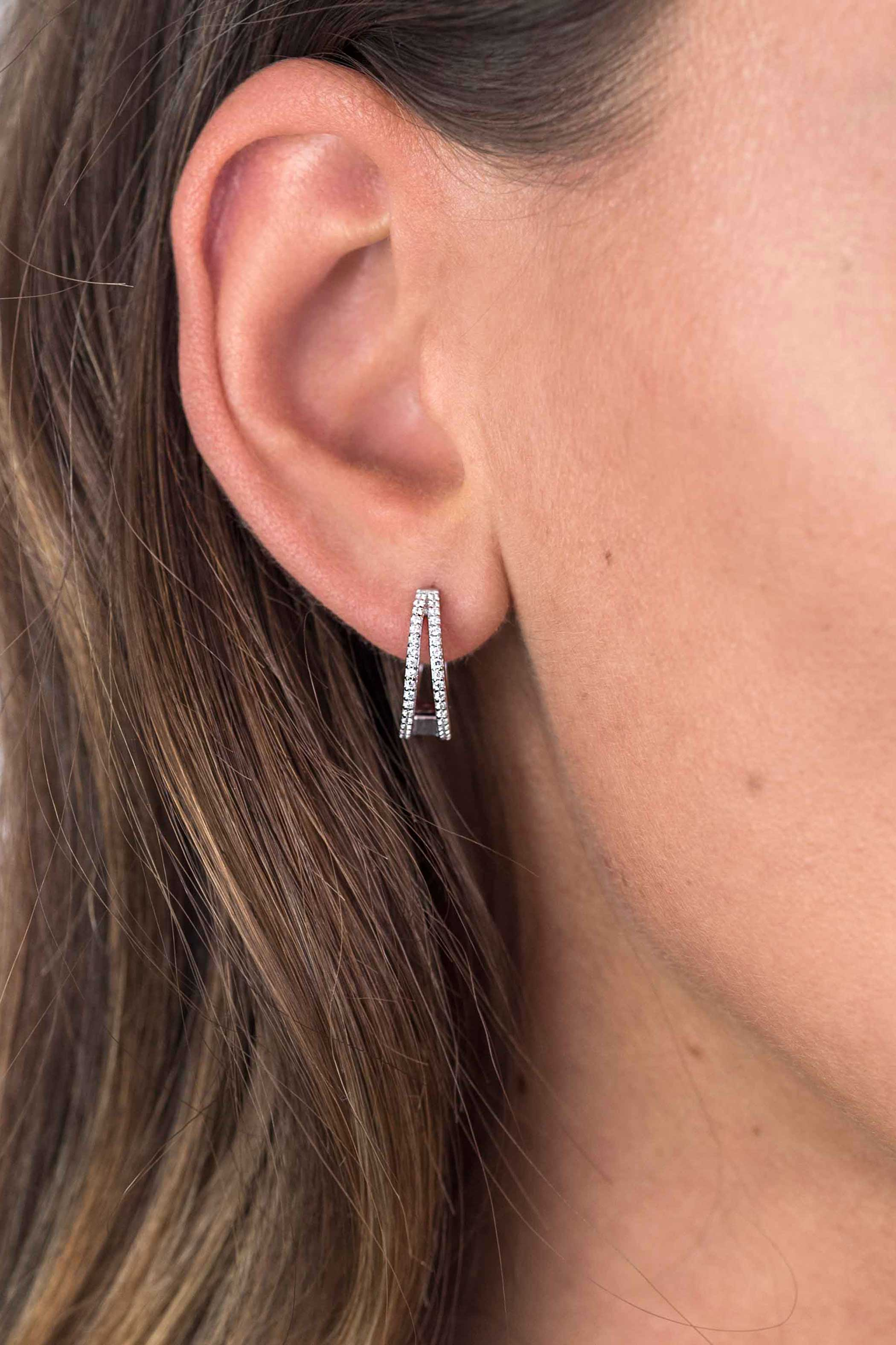 ZINZI silberne Kreolen 2 offen weiß 16x5mm ZIO1482