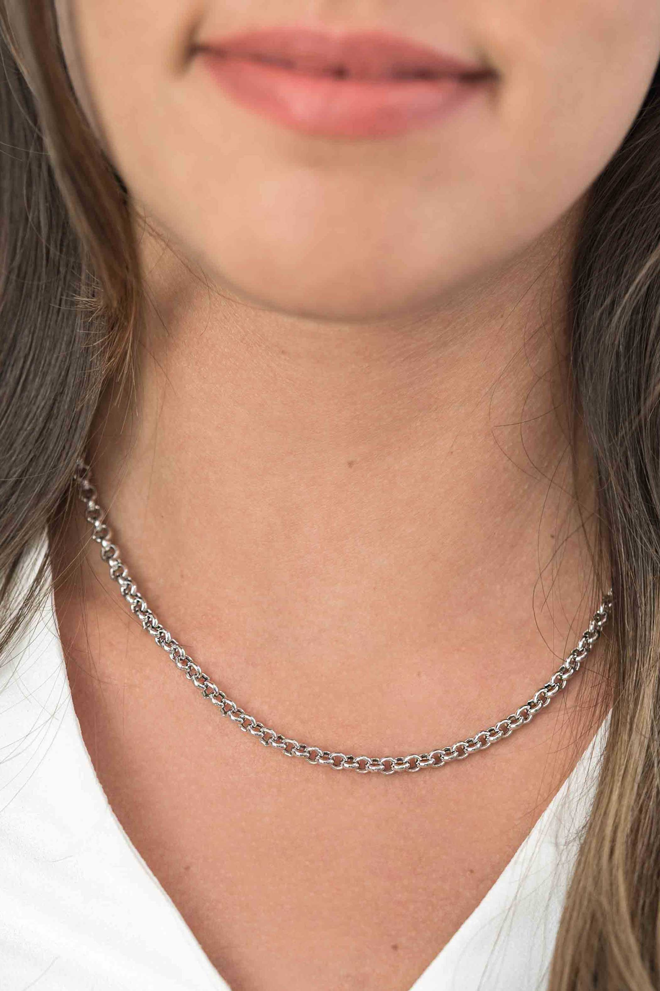 Zinzi silbernes Jasseron Halskette 4,5mm breit 45cm ZIC1911