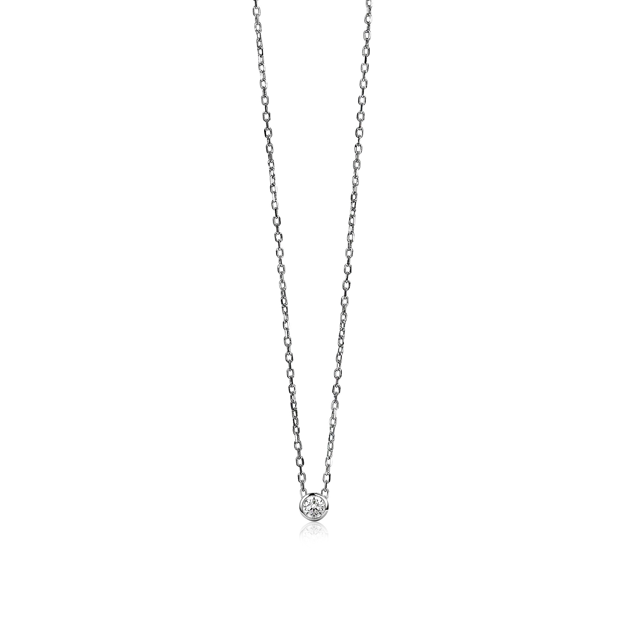 ZINZI silberne Kette mit Anhänger rund 40-43cm ZIC1393