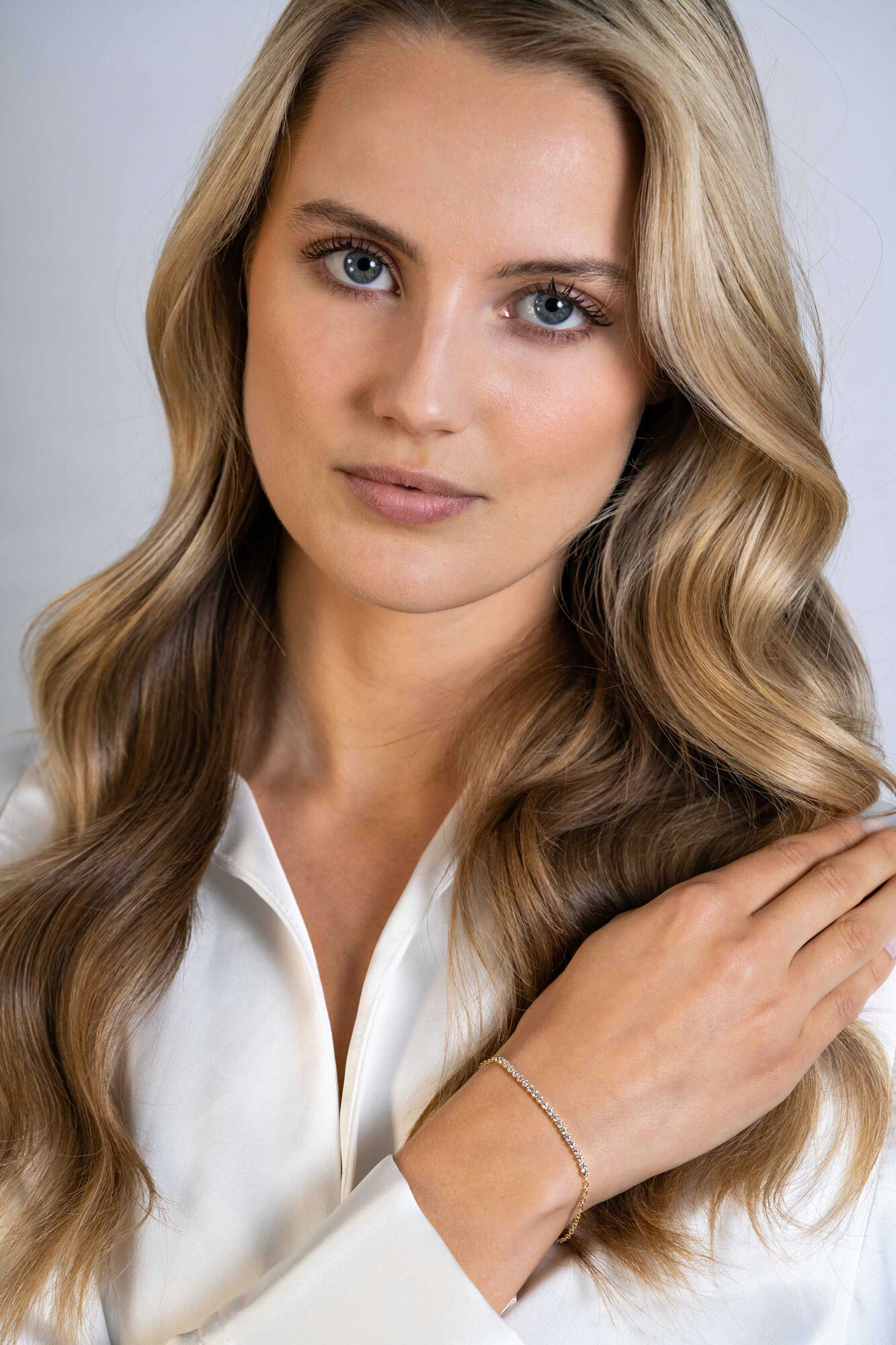 ZINZI zlv.armband gg.verg.met tussenstuk zirconia's