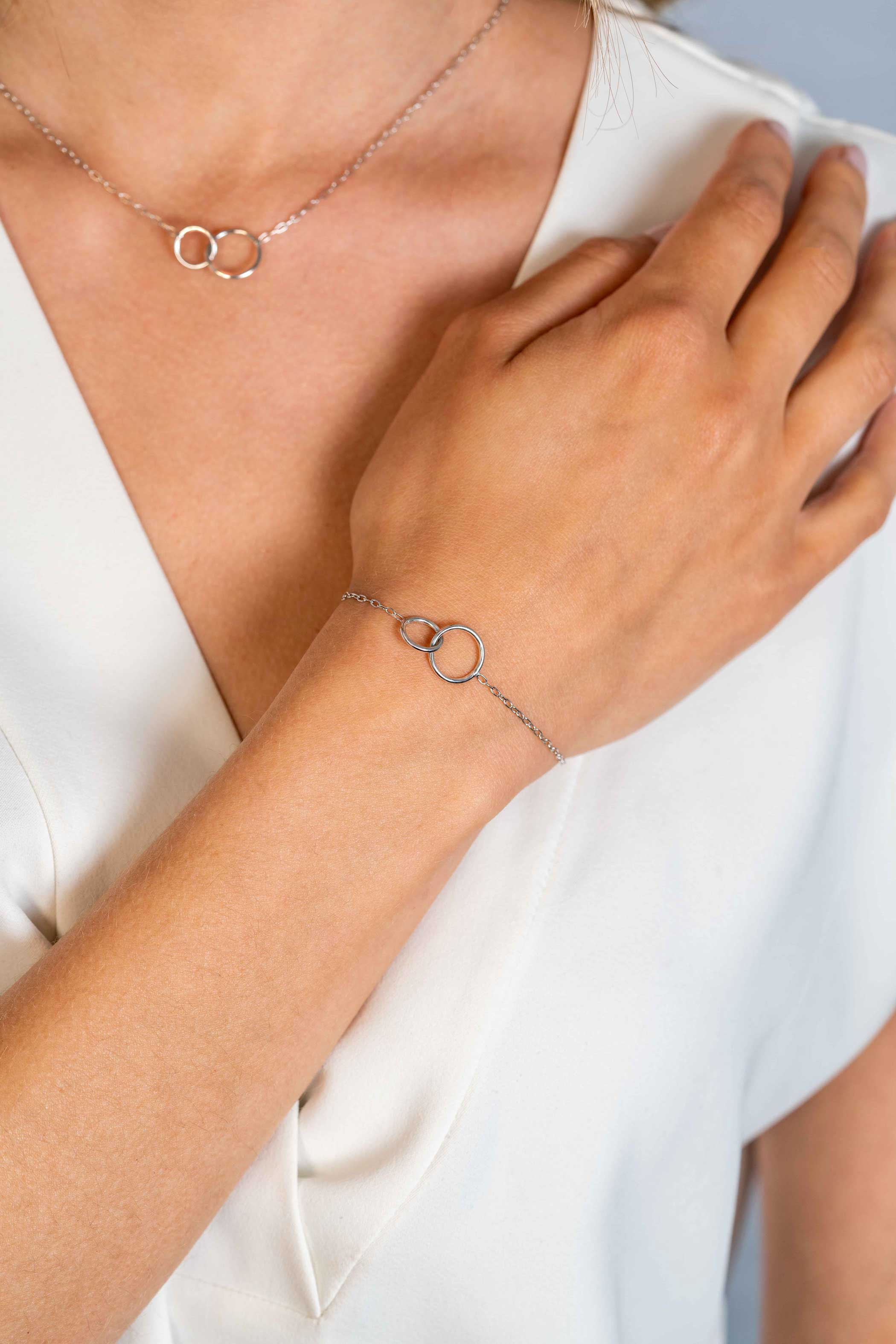 ZINZI silbernes Paperclip Gliederarmband mit runden Formen 17-20 cm ZIA2275