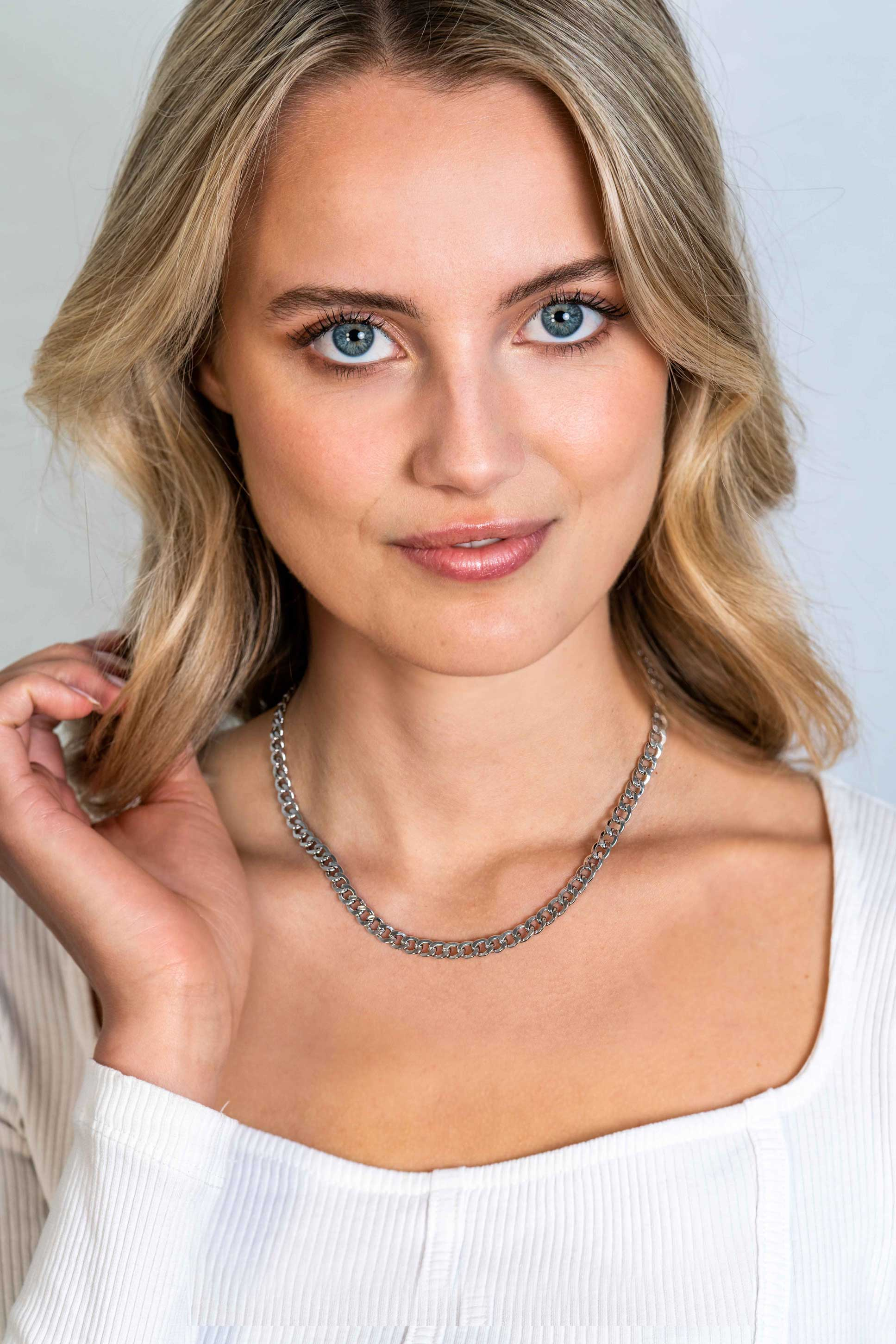 ZINZI zlv. collier gourmet met gg.sluiting 6mm 42cm
